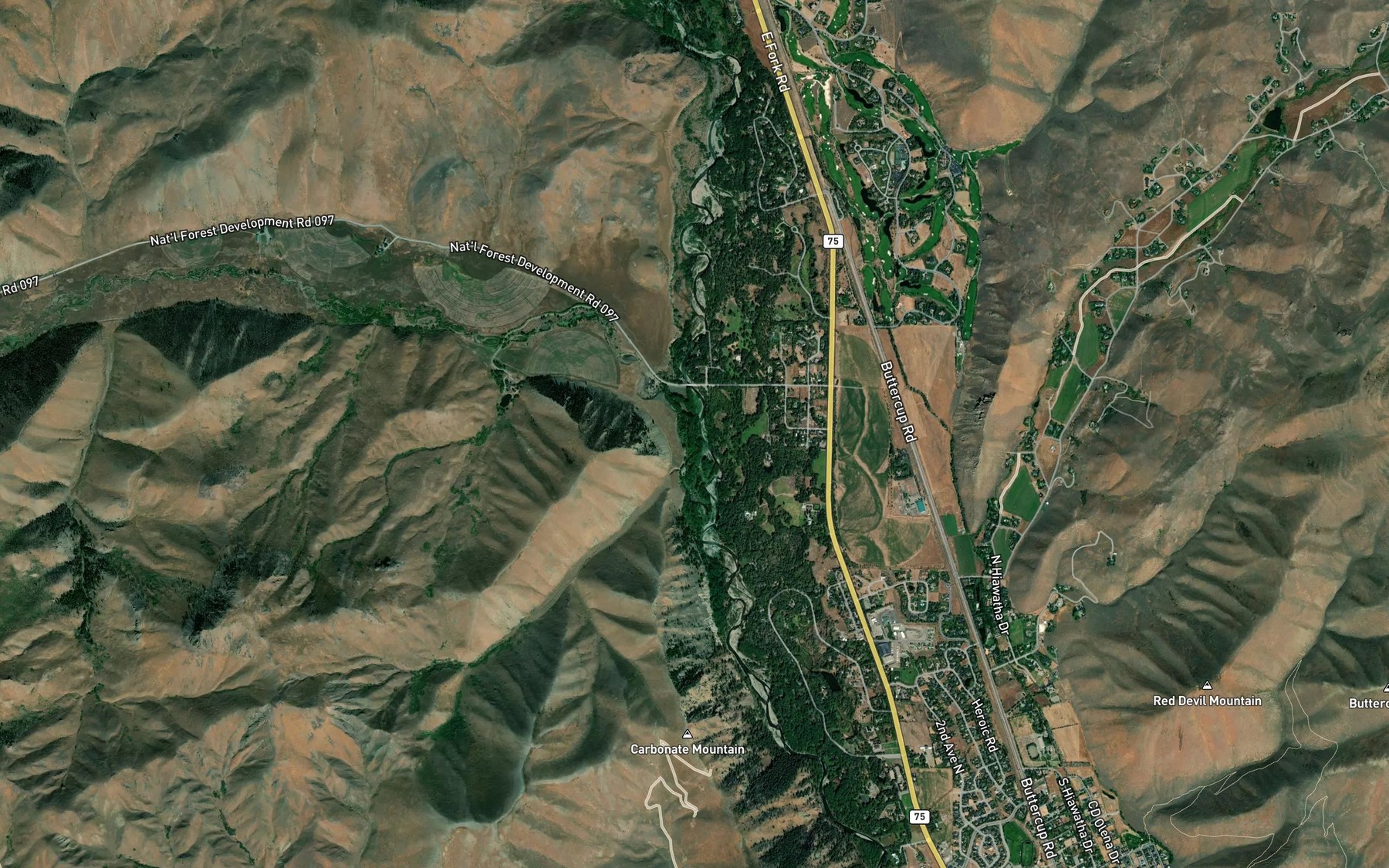 Satellite map of the Deer Creek