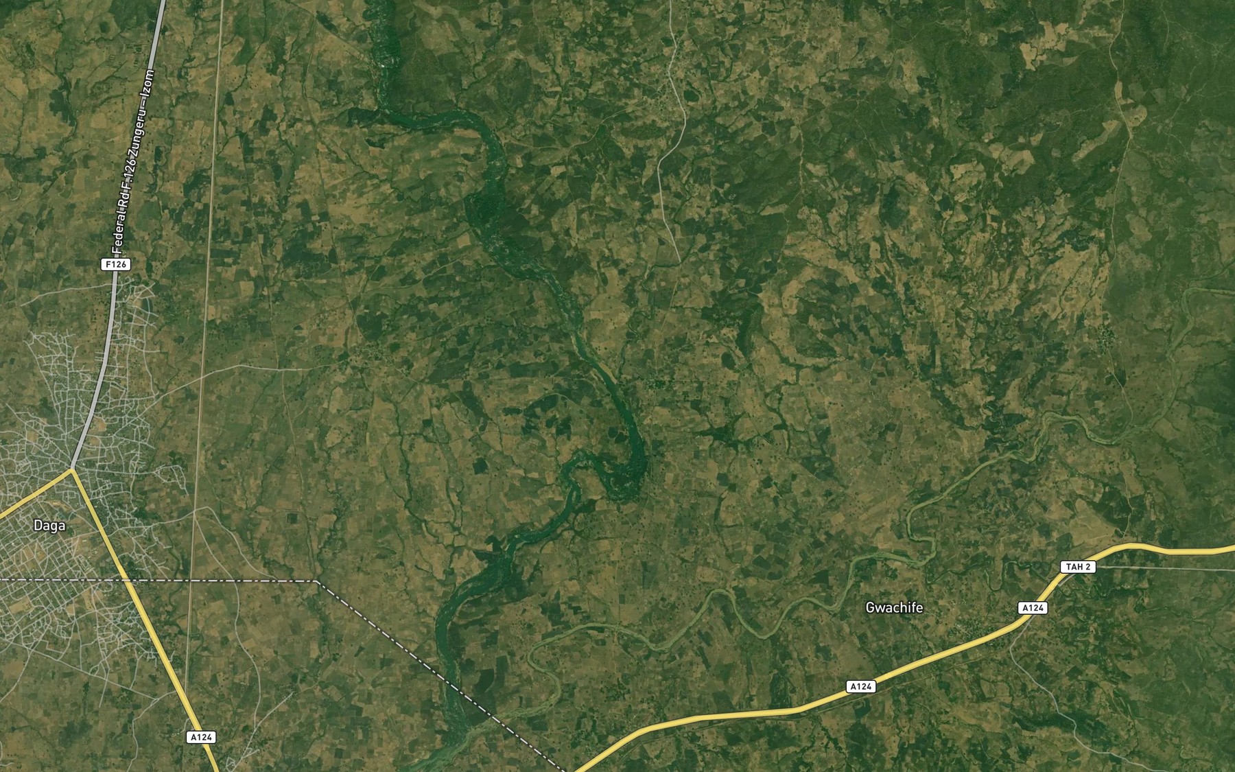 Satellite map of the River Bwani