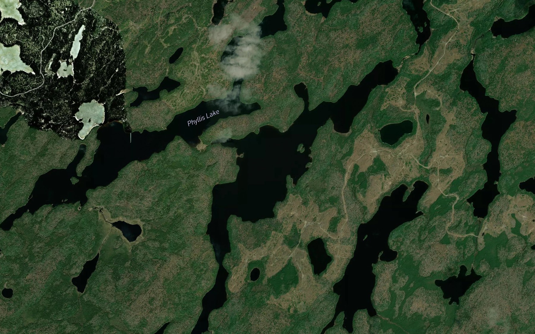 Satellite map of the Kathleen Lake
