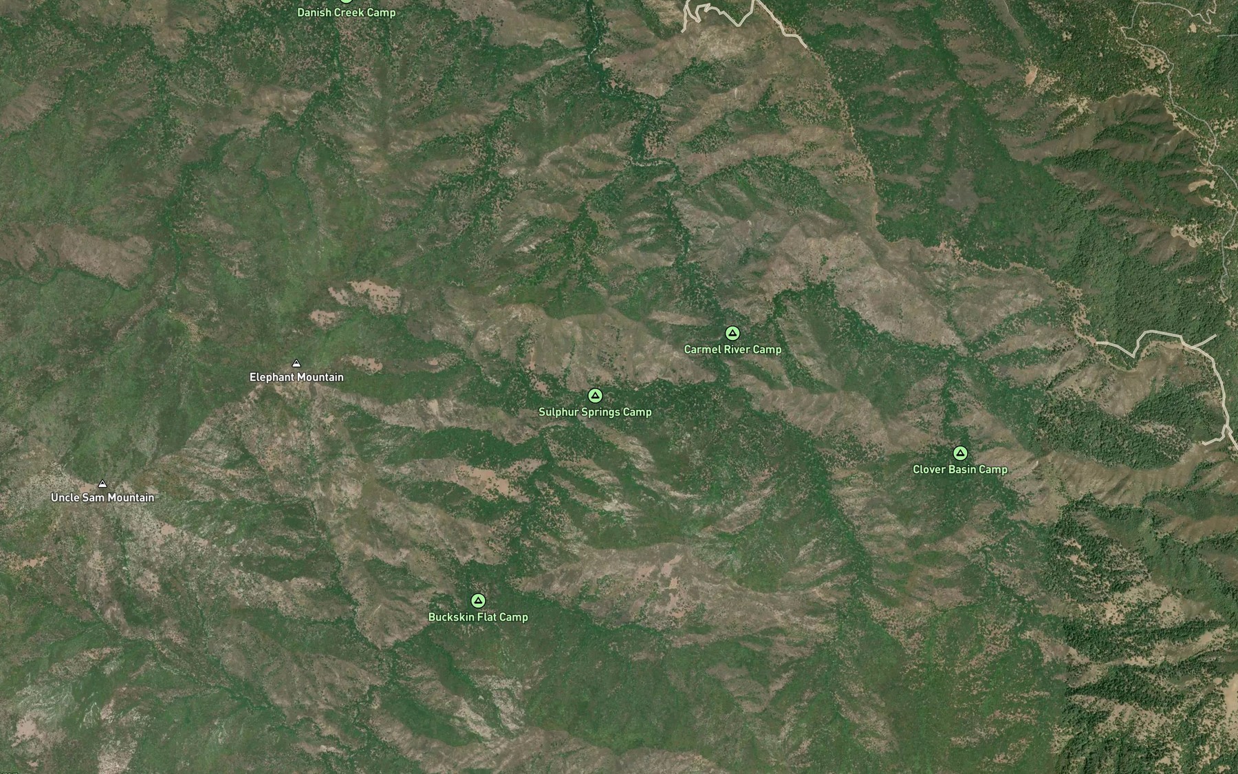 Satellite map of the Sulphur Spring