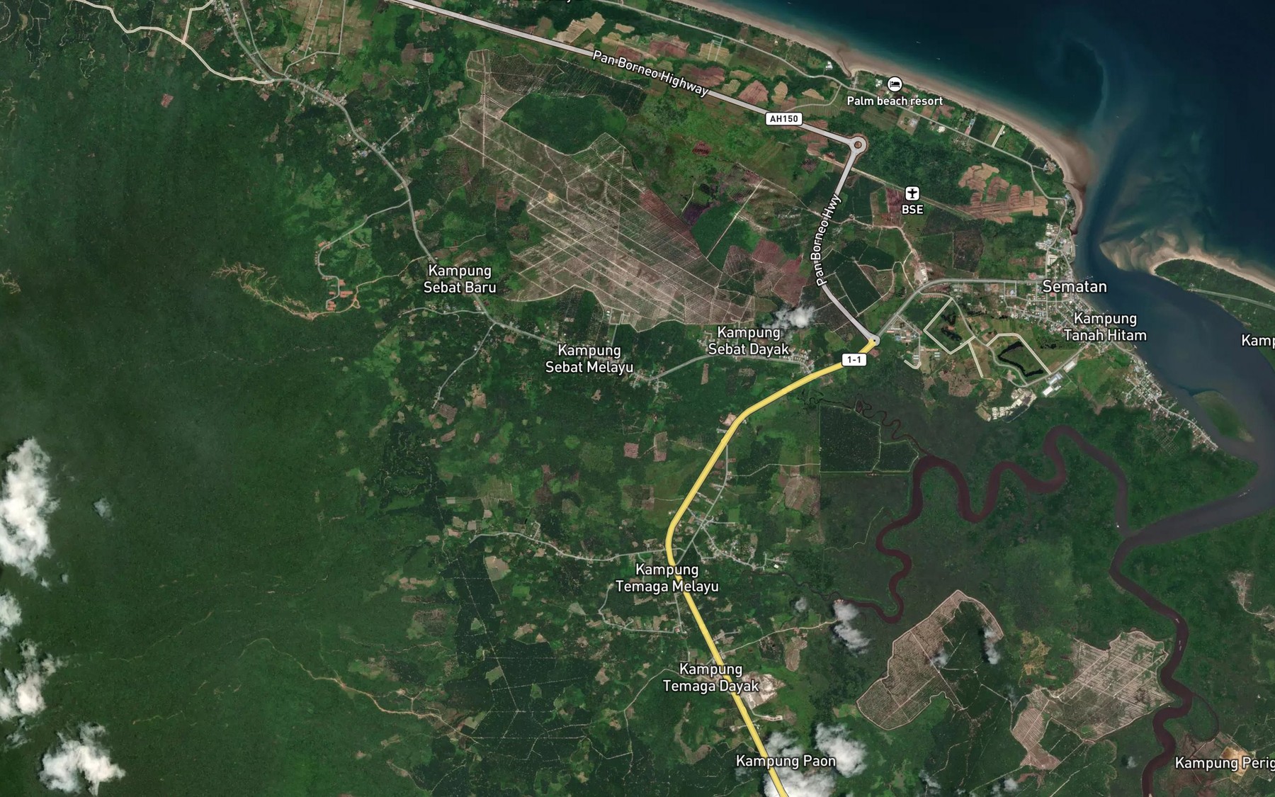 Satellite map of the Sungai Sebat Besar