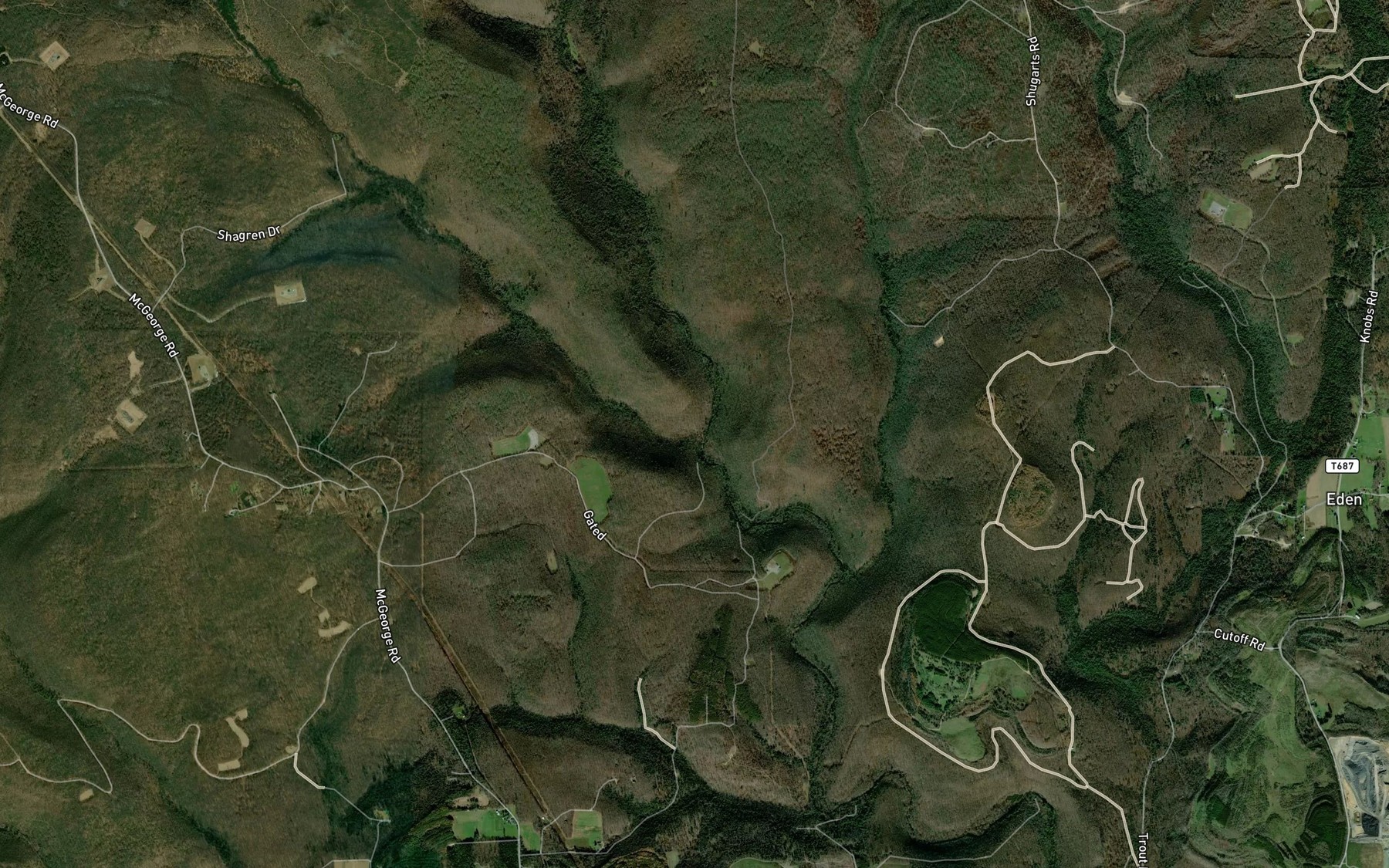 Satellite map of the Coldstream Run