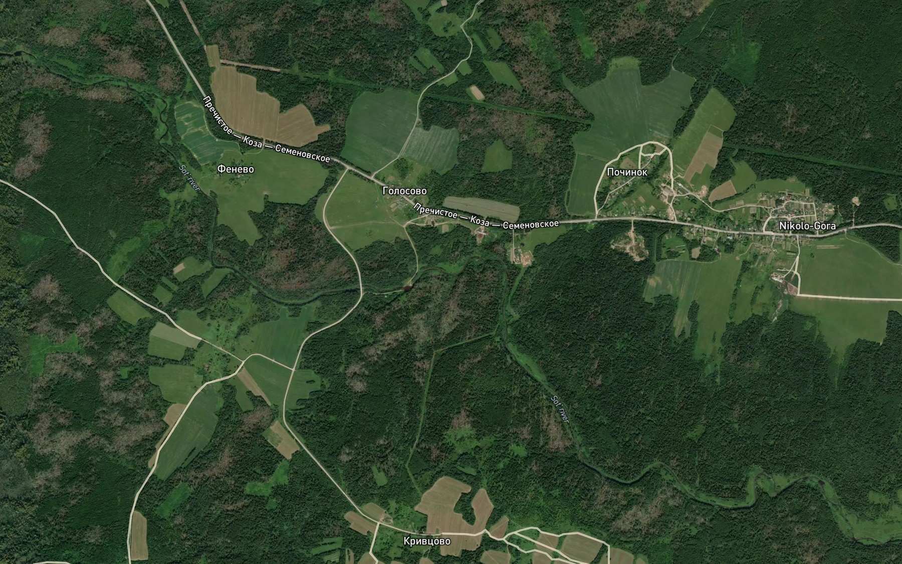 Satellite map of the Koknas