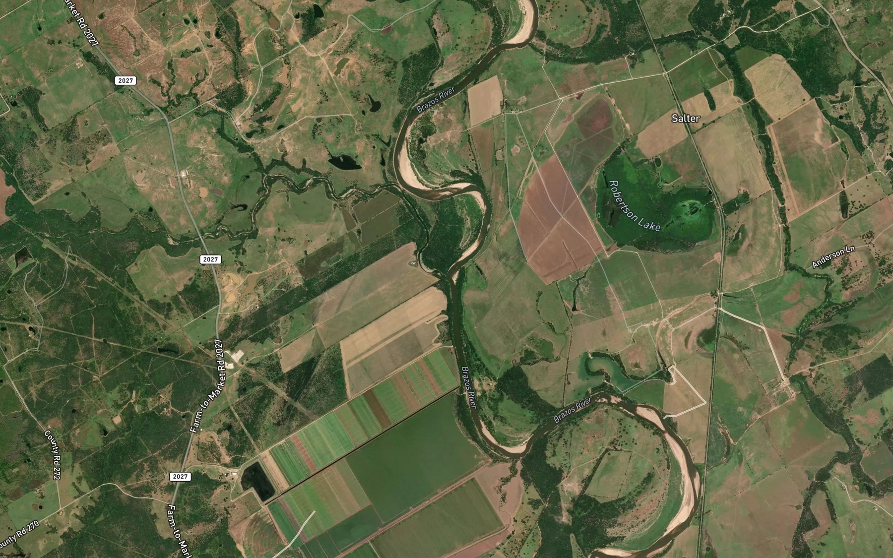 Satellite map of the Pond Creek