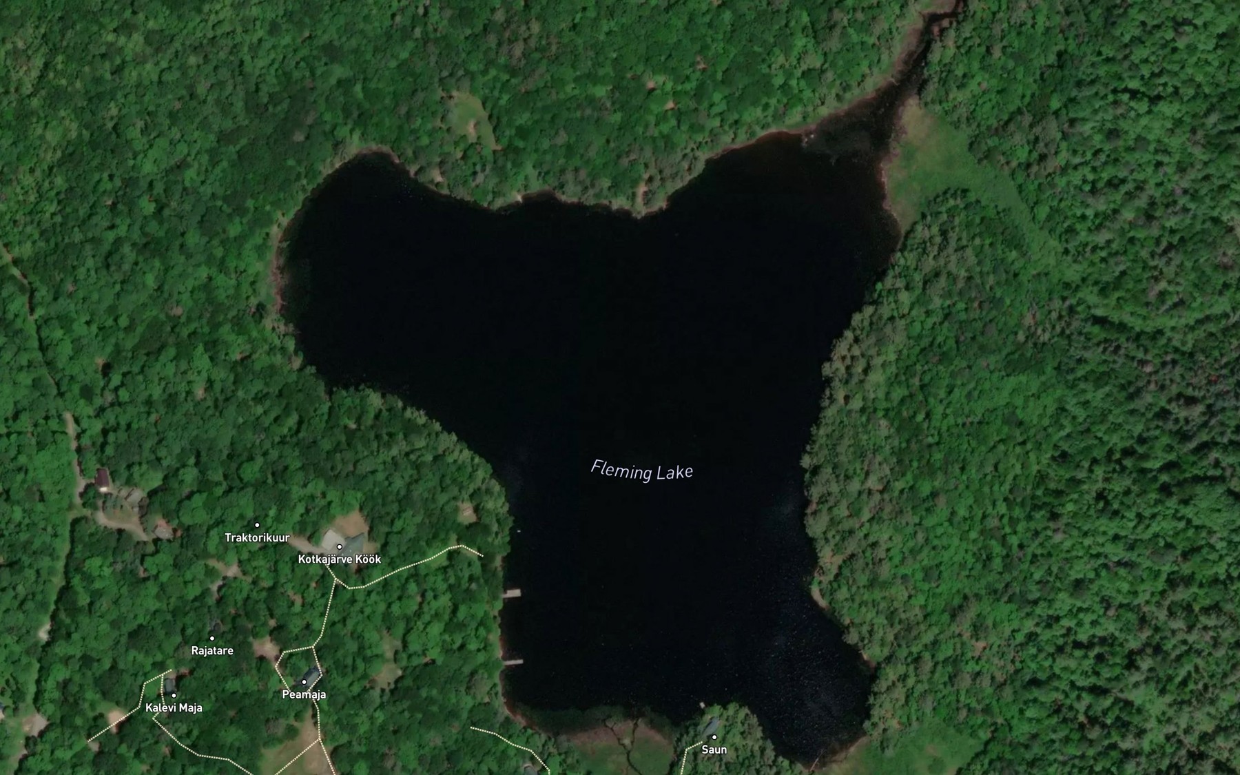 Satellite map of the Fleming Lake
