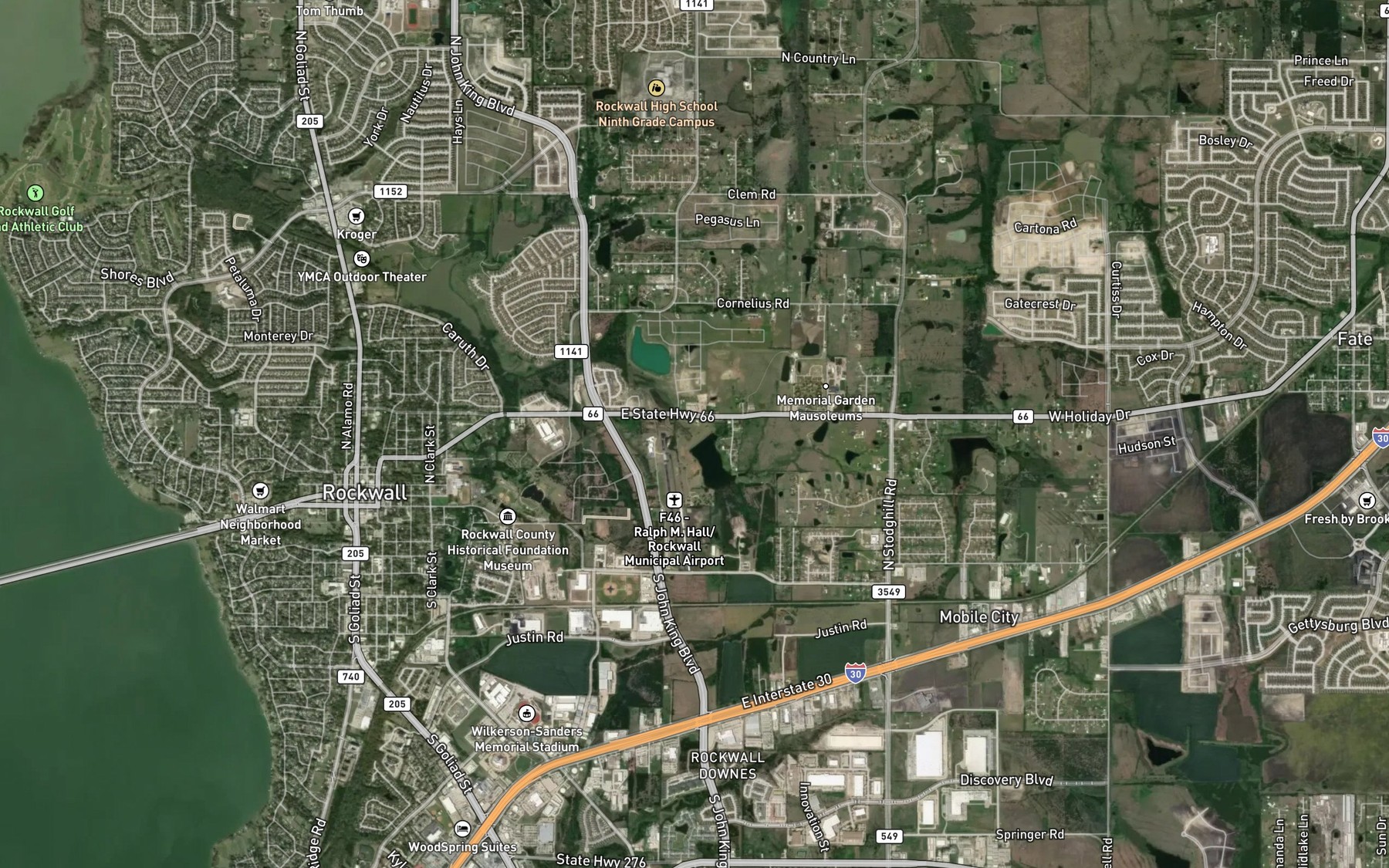 Satellite map of the Soil Conservation Service Site 4a Reservoir