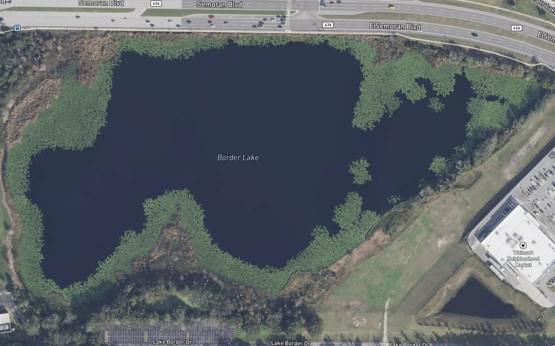 Satellite map of the Border Lake