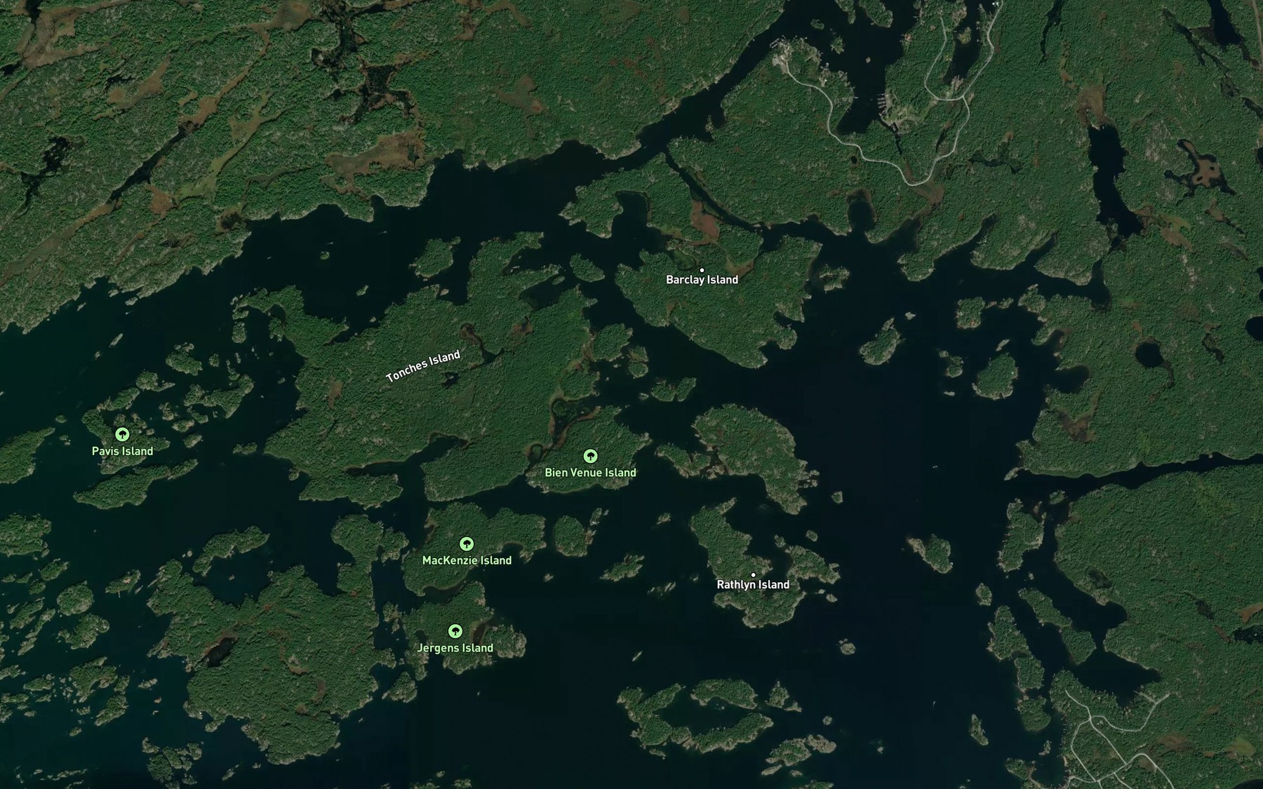 Satellite map of the S Turn Channel