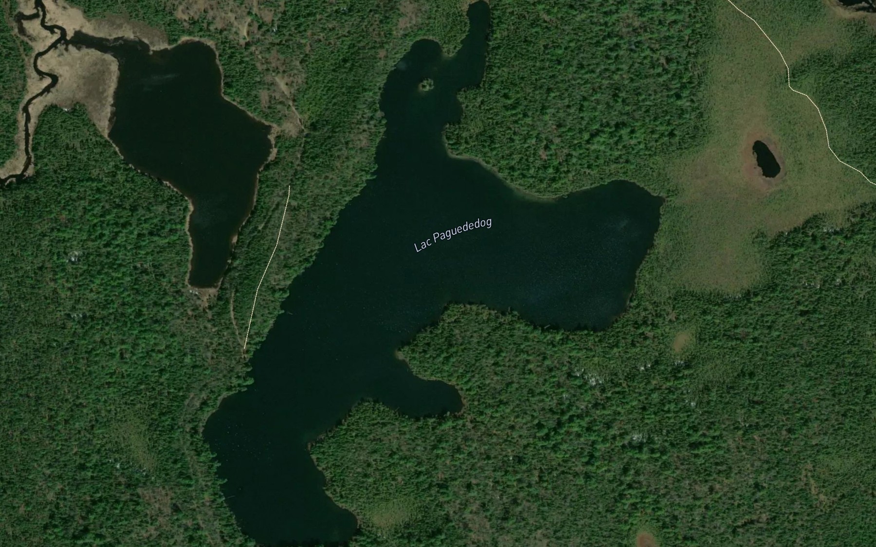 Satellite map of the Lac Paguededog