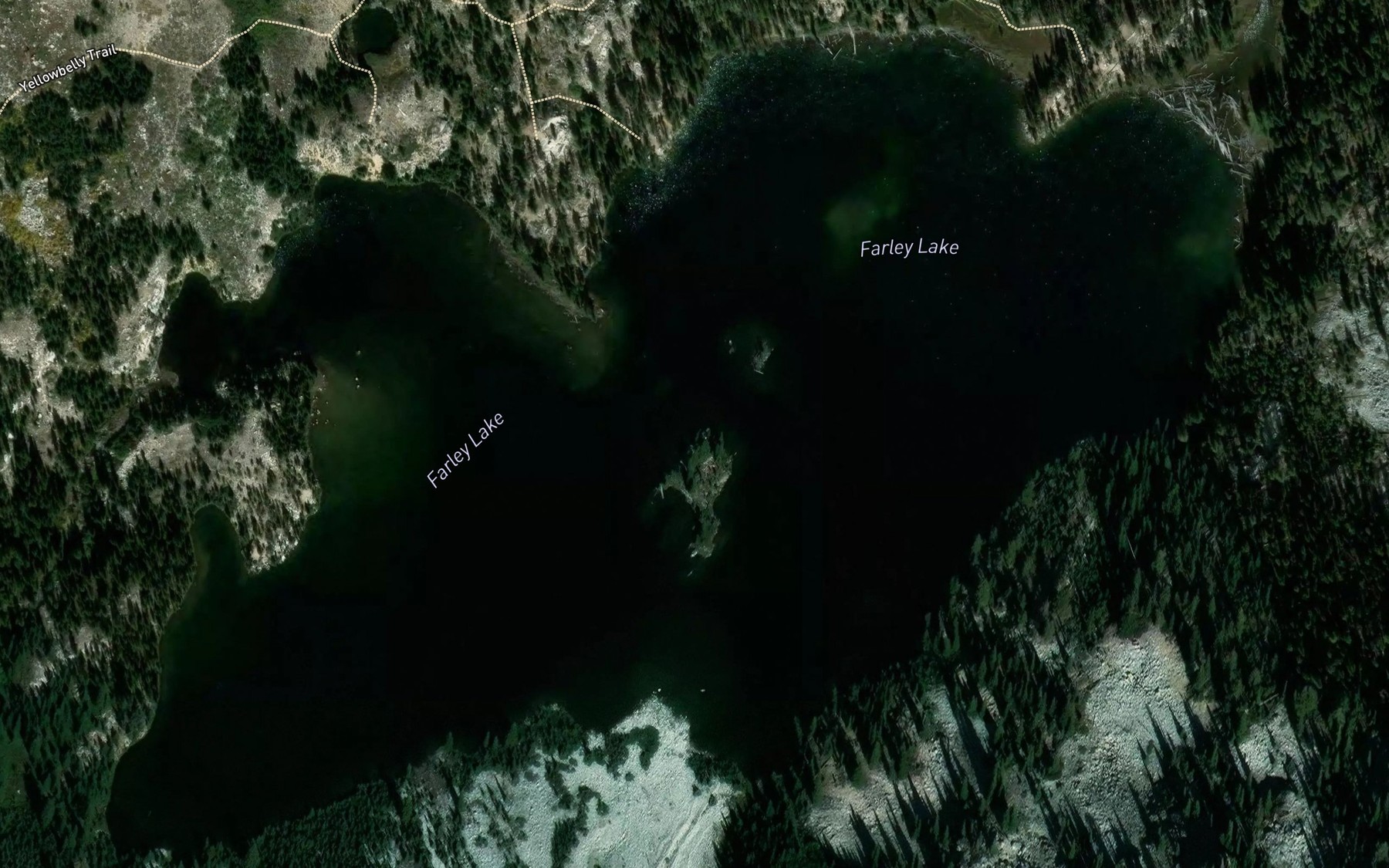 Satellite map of the Farley Lake