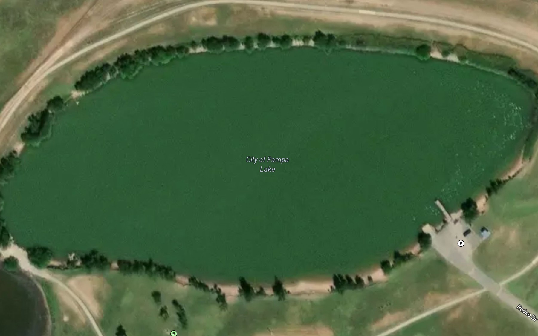 Satellite map of the City of Pampa Lake