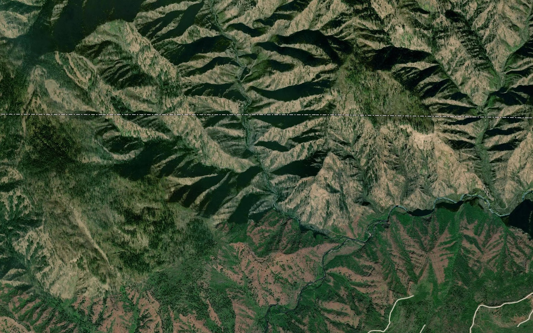 Satellite map of the Squaw Creek