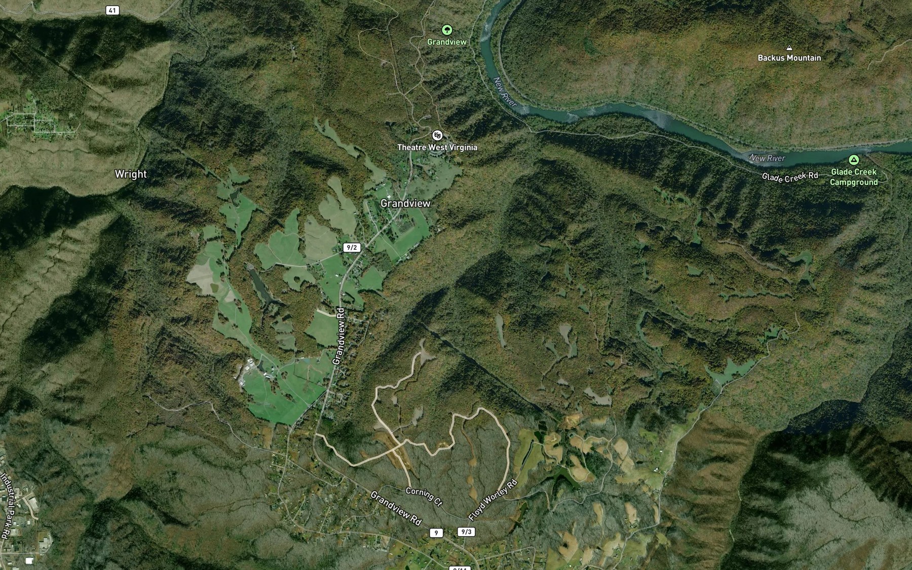Satellite map of the Slate Fork