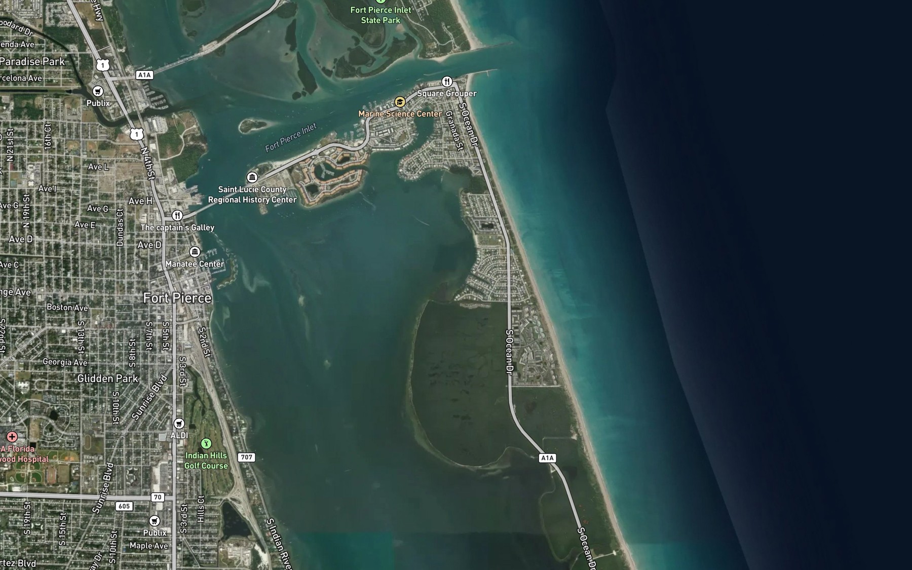 Satellite map of the Jennings Cove