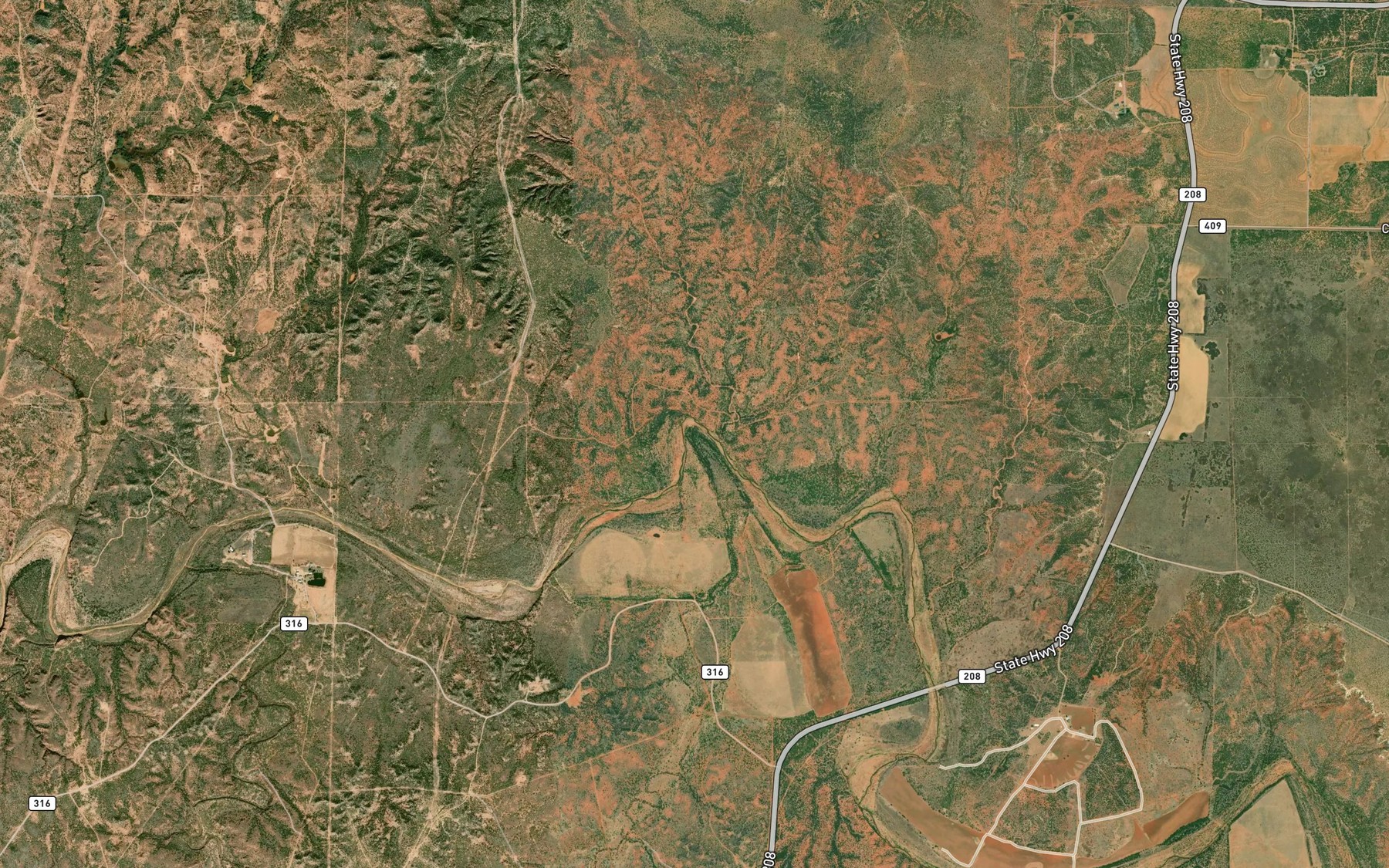 Satellite map of the Cooper Creek