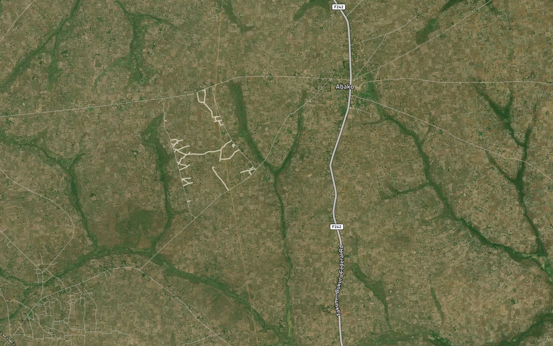 Satellite map of the River Abako