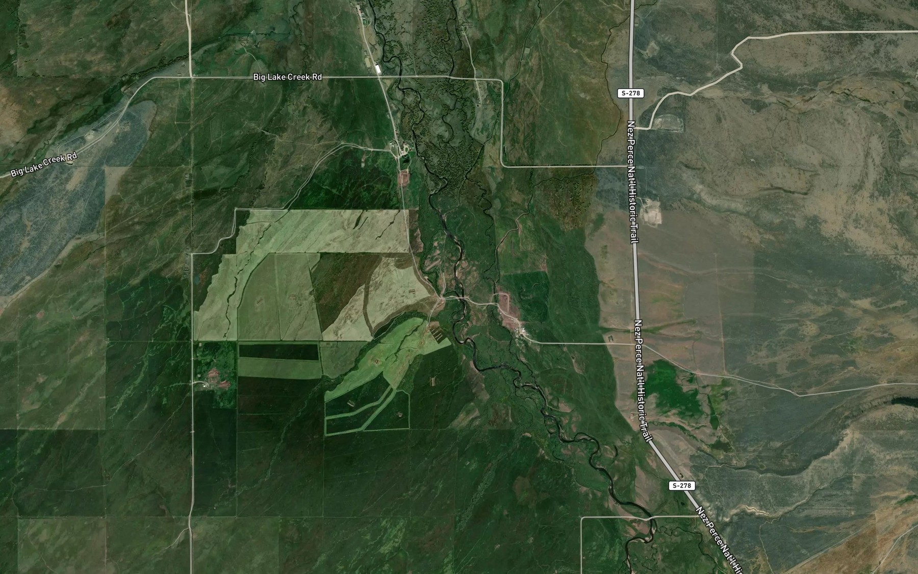 Satellite map of the North Branch Big Swamp Creek