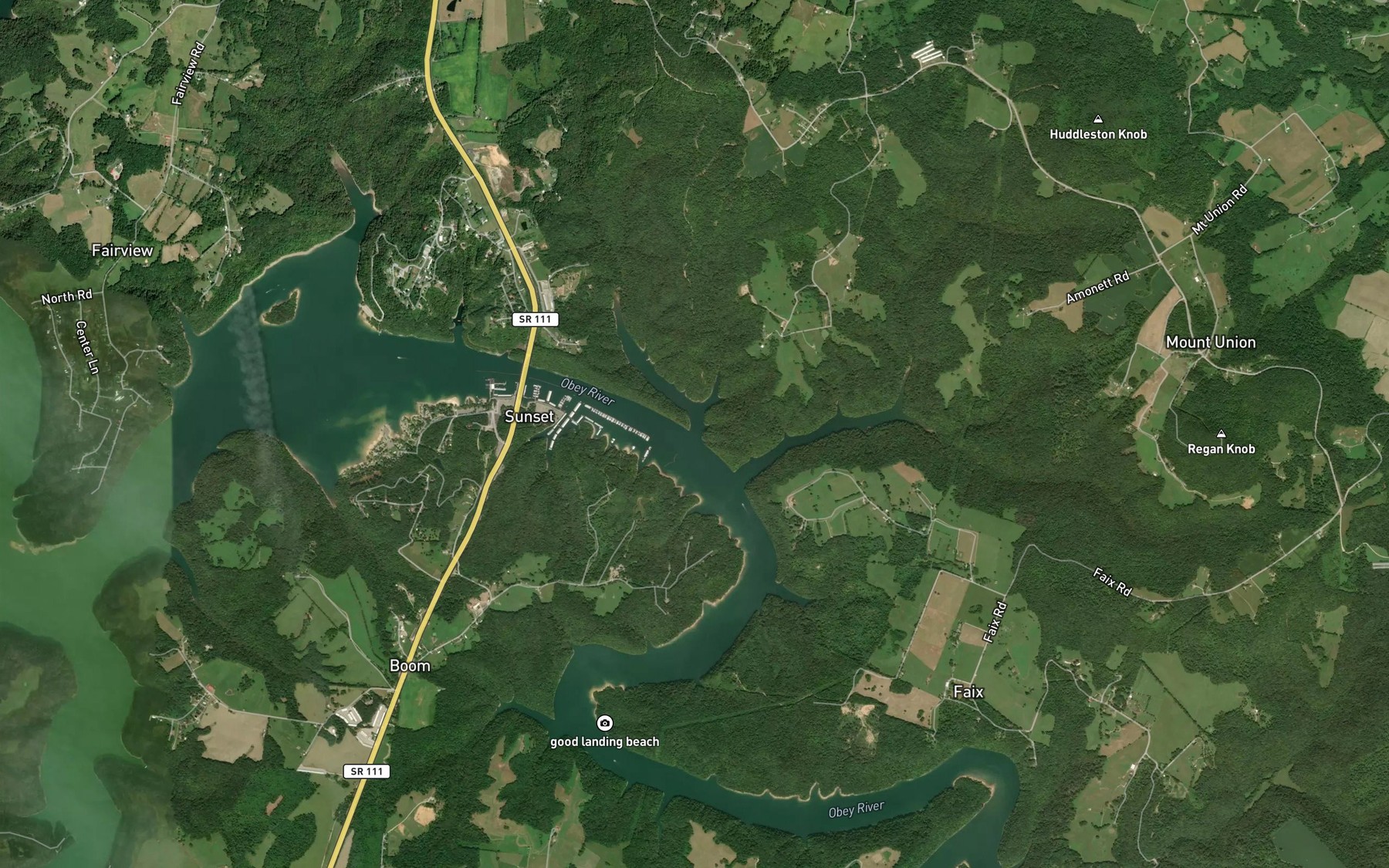Satellite map of the Pendergrass Creek
