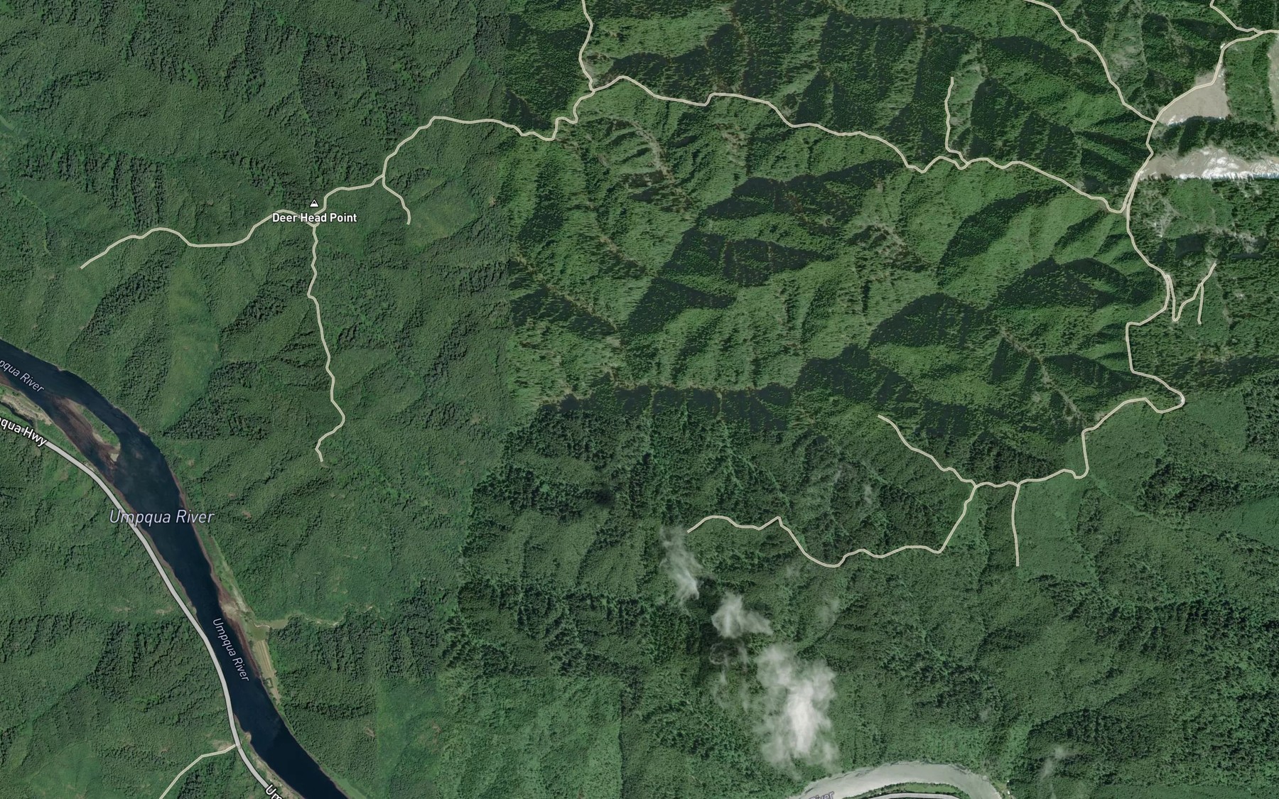 Satellite map of the Little Franklin Creek