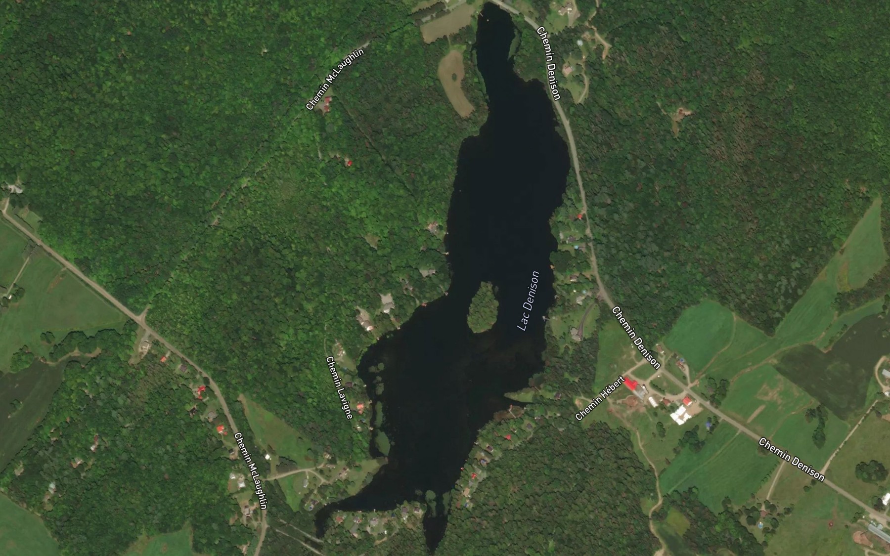 Satellite map of the Lac Denison