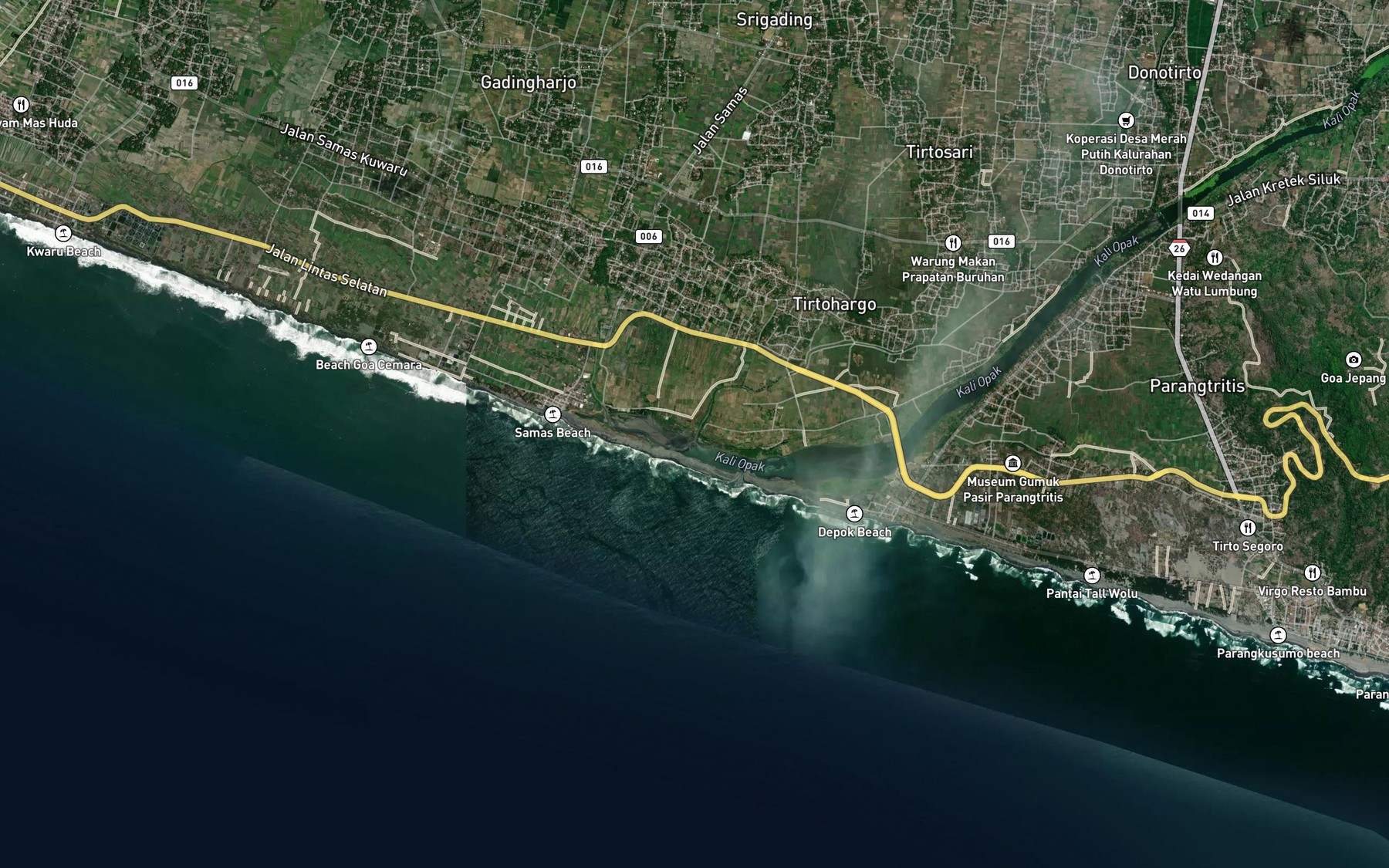 Satellite map of the Kali Winongo Kecil