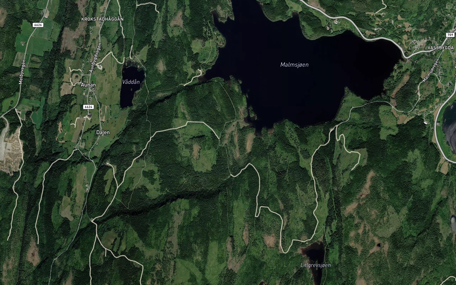 Satellite map of the Slaettbekken