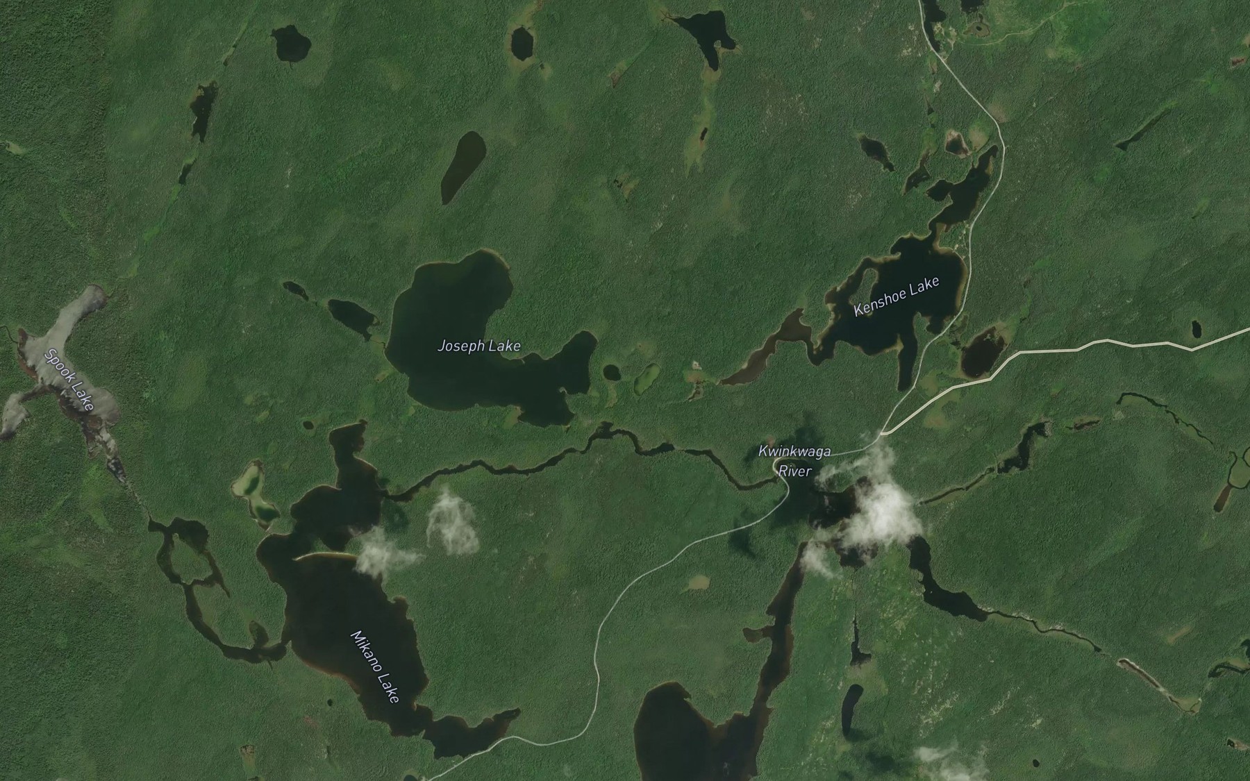Satellite map of the Kenshoe Creek