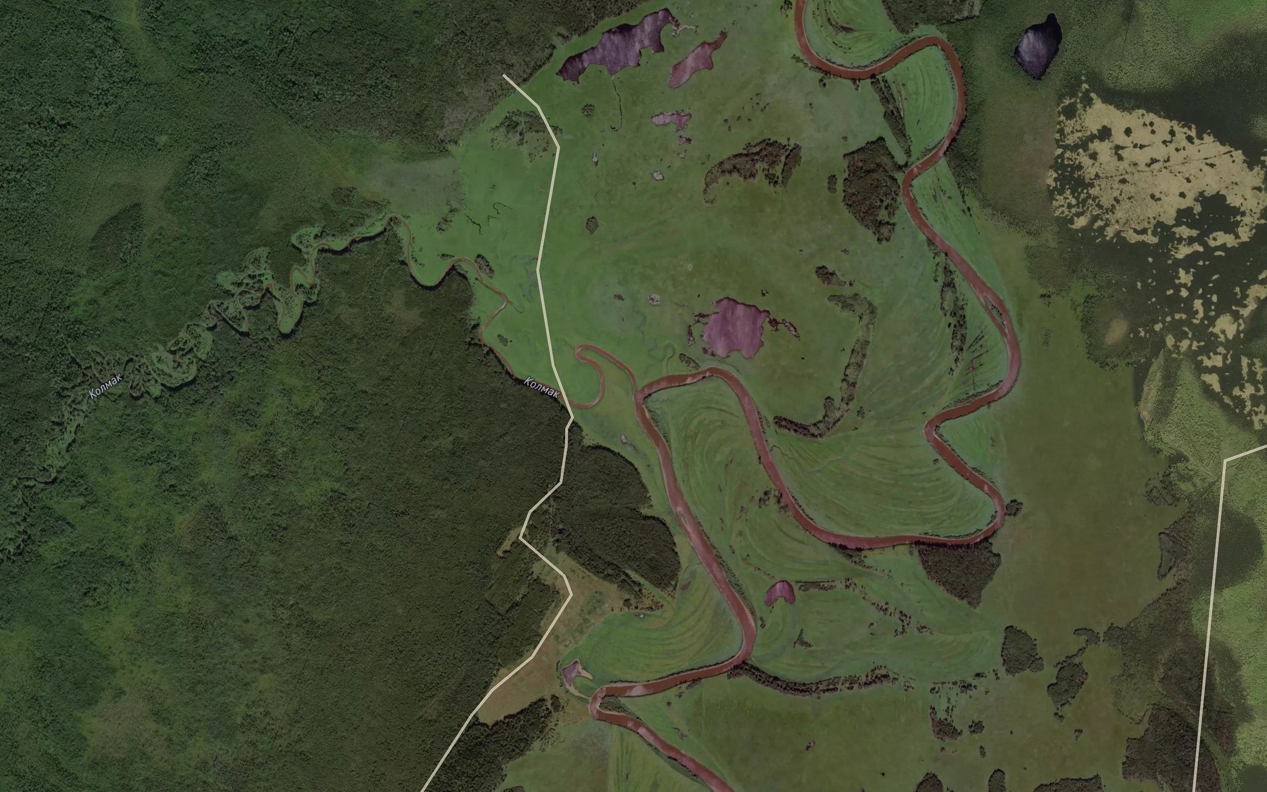 Satellite map of the Kolmak