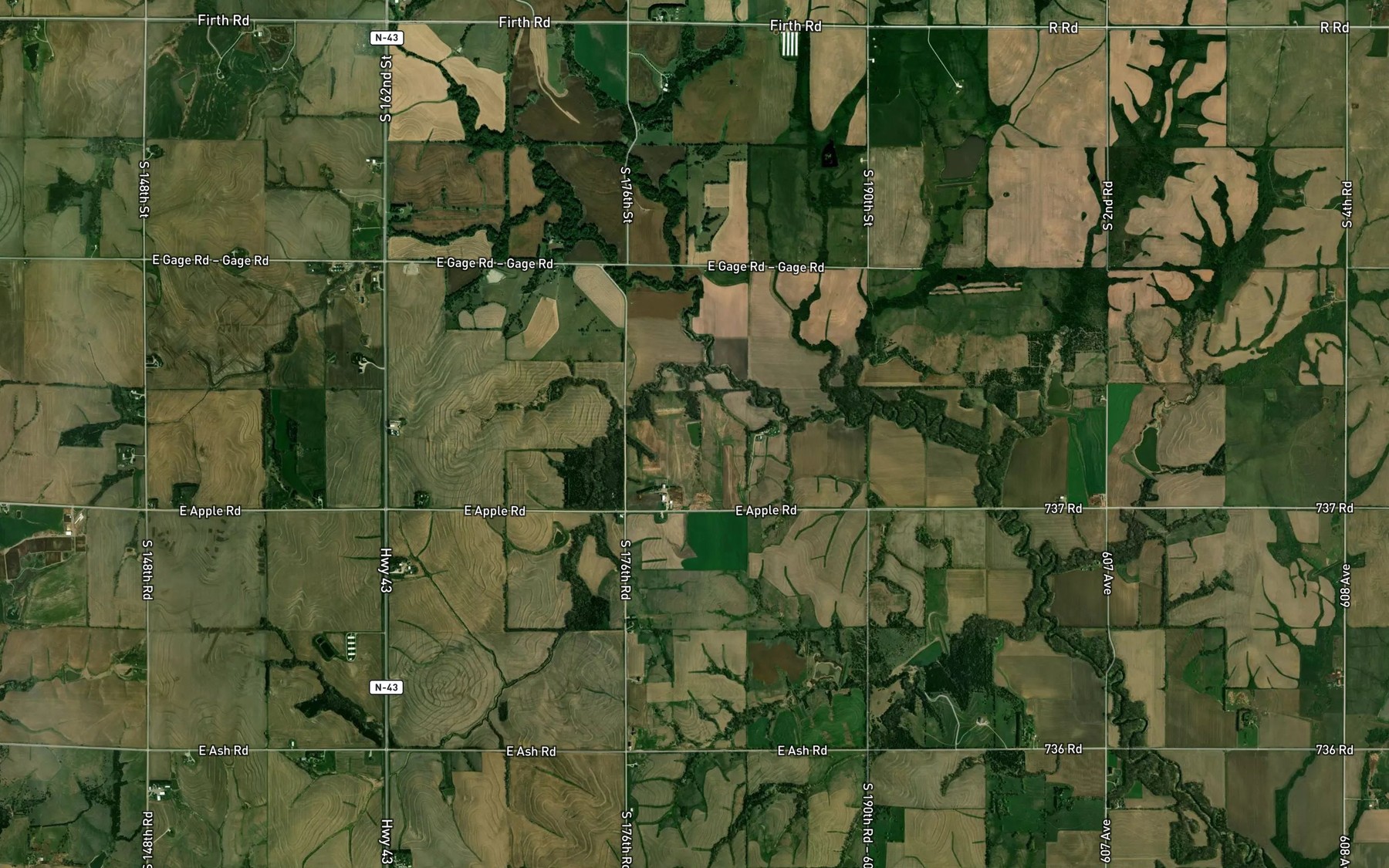Satellite map of the Big Nemaha Reservoir G-15