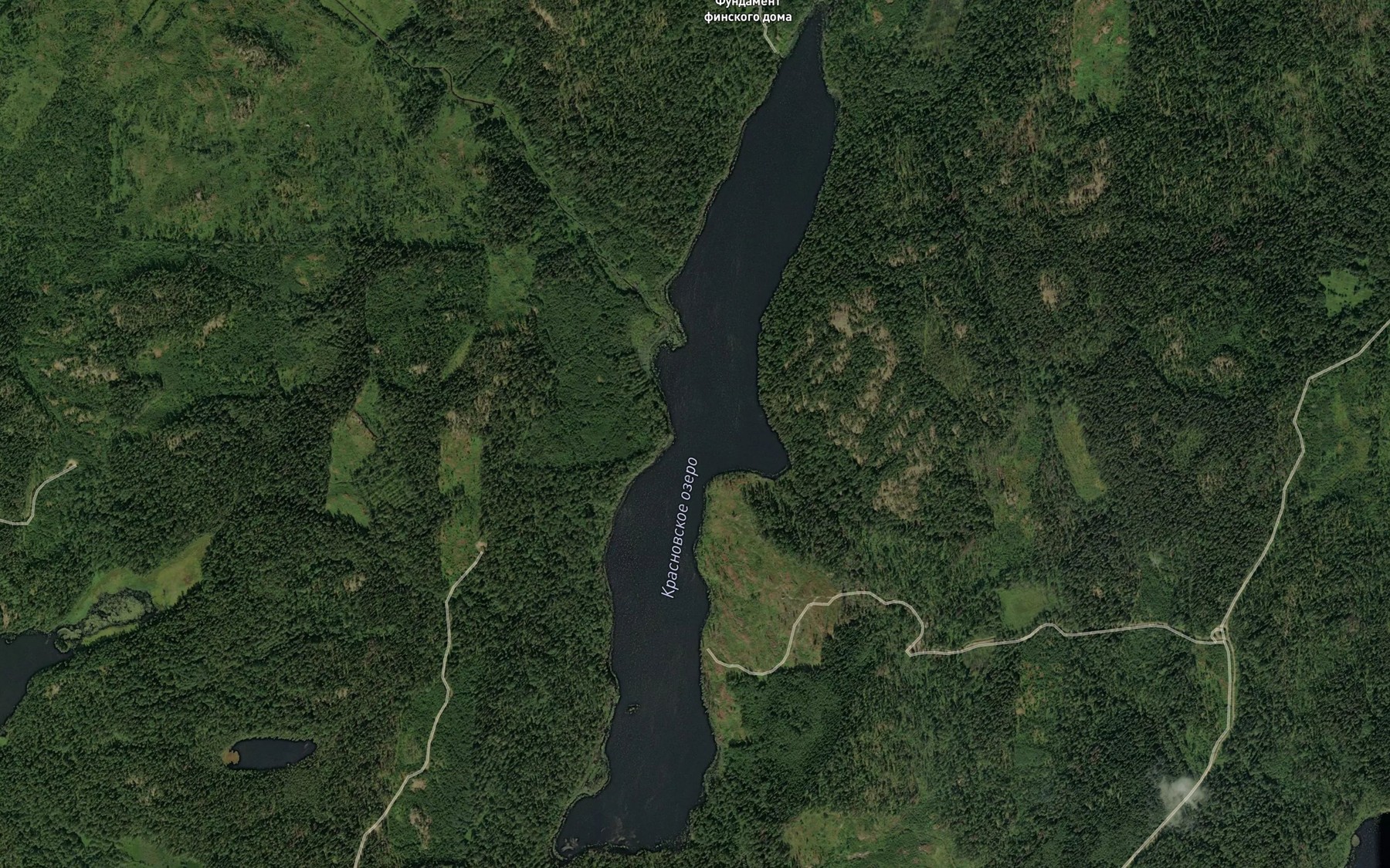 Satellite map of the oz. Krasnovskoe