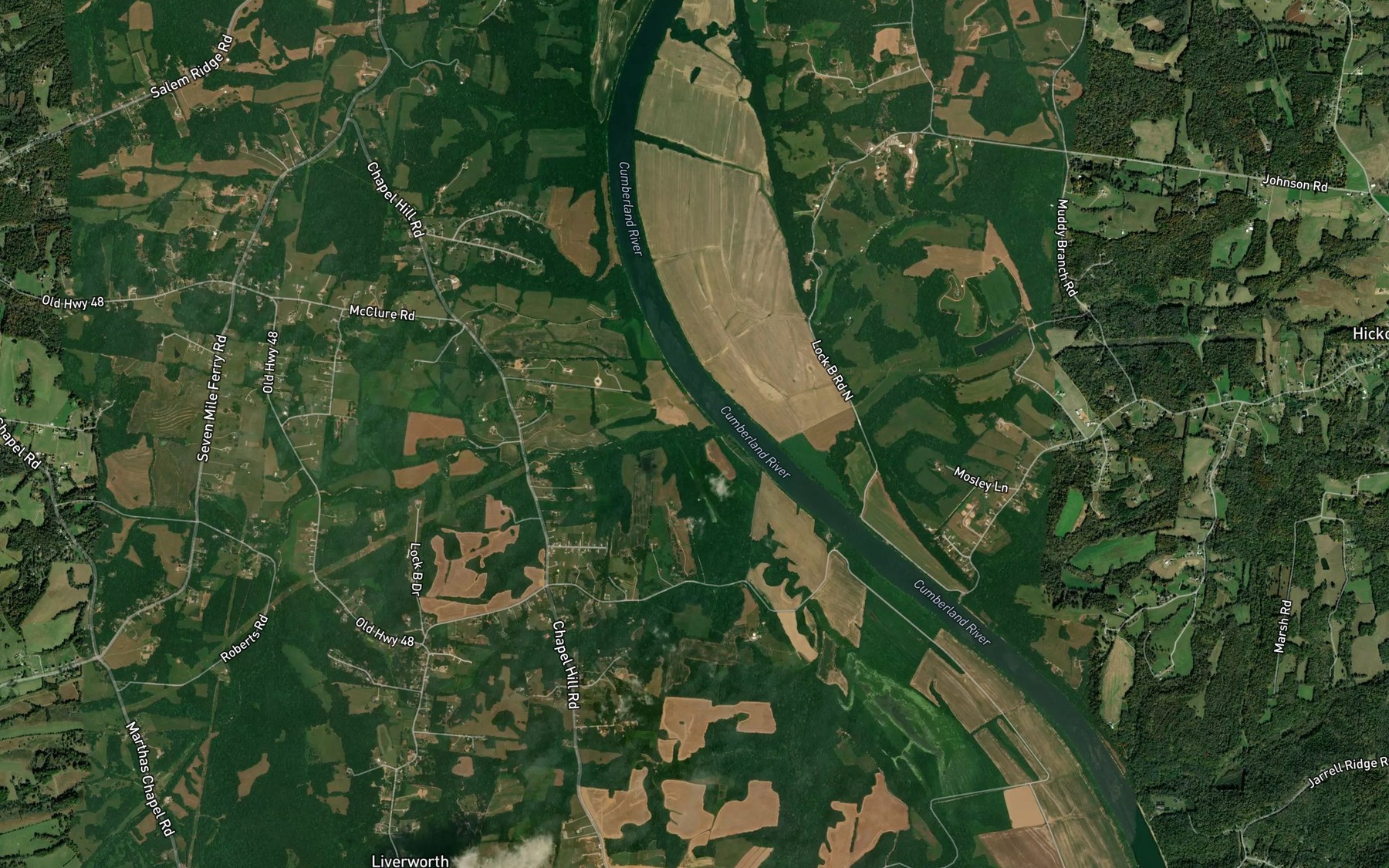 Satellite map of the Dawson Creek