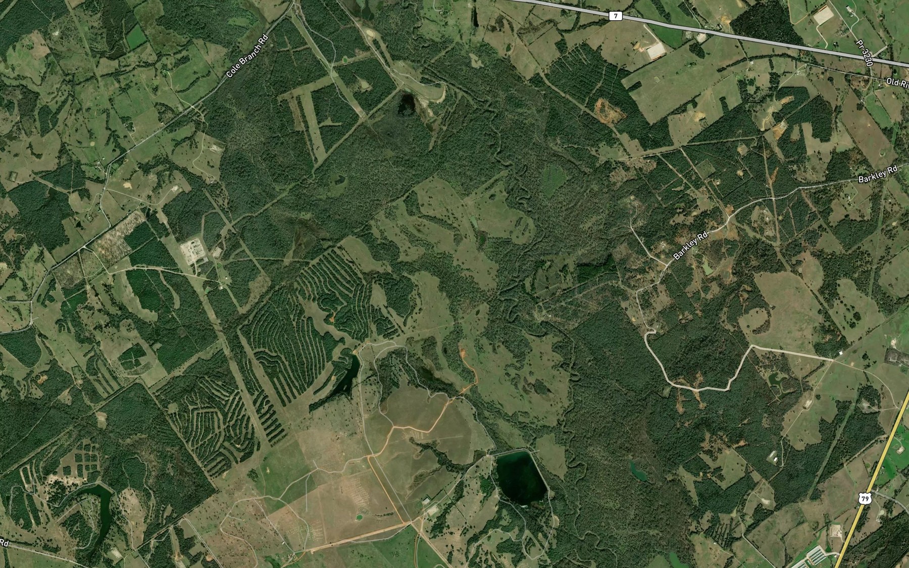 Satellite map of the Bear Creek