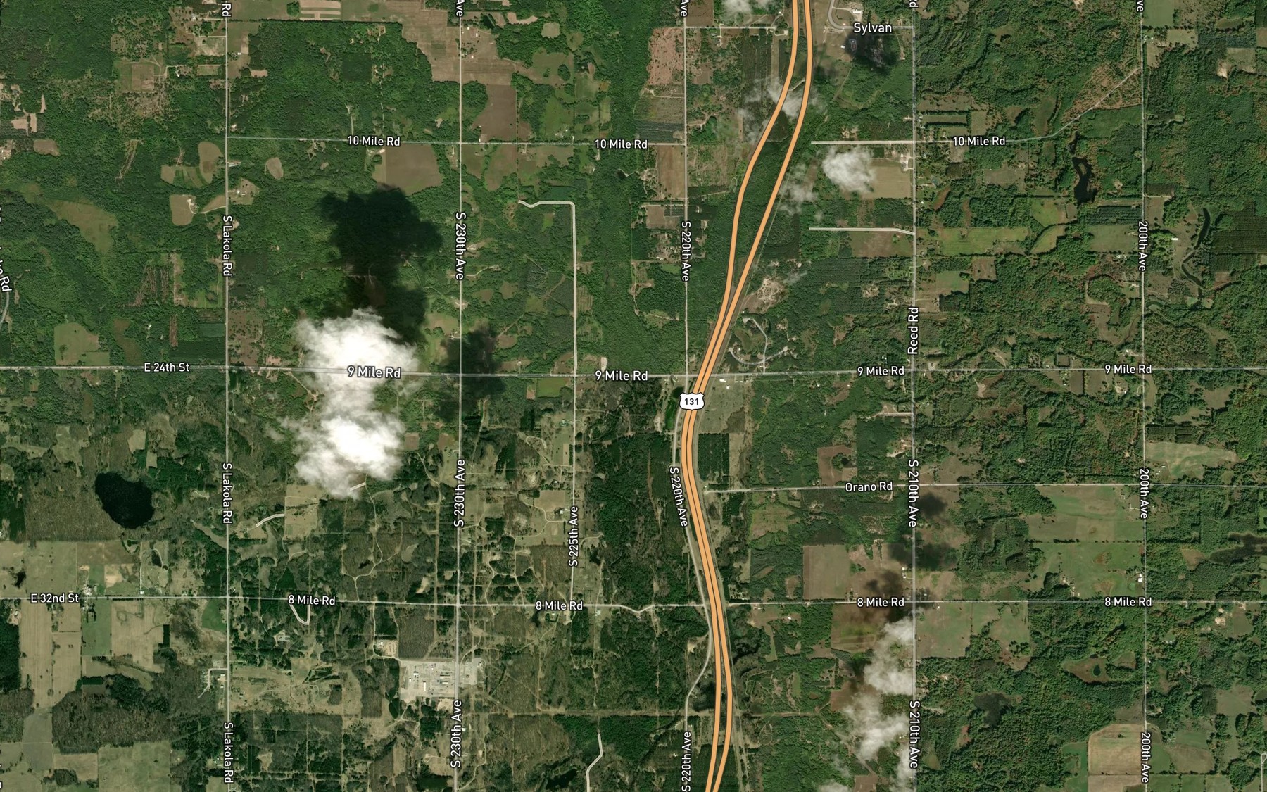 Satellite map of the East Branch Hersey Creek