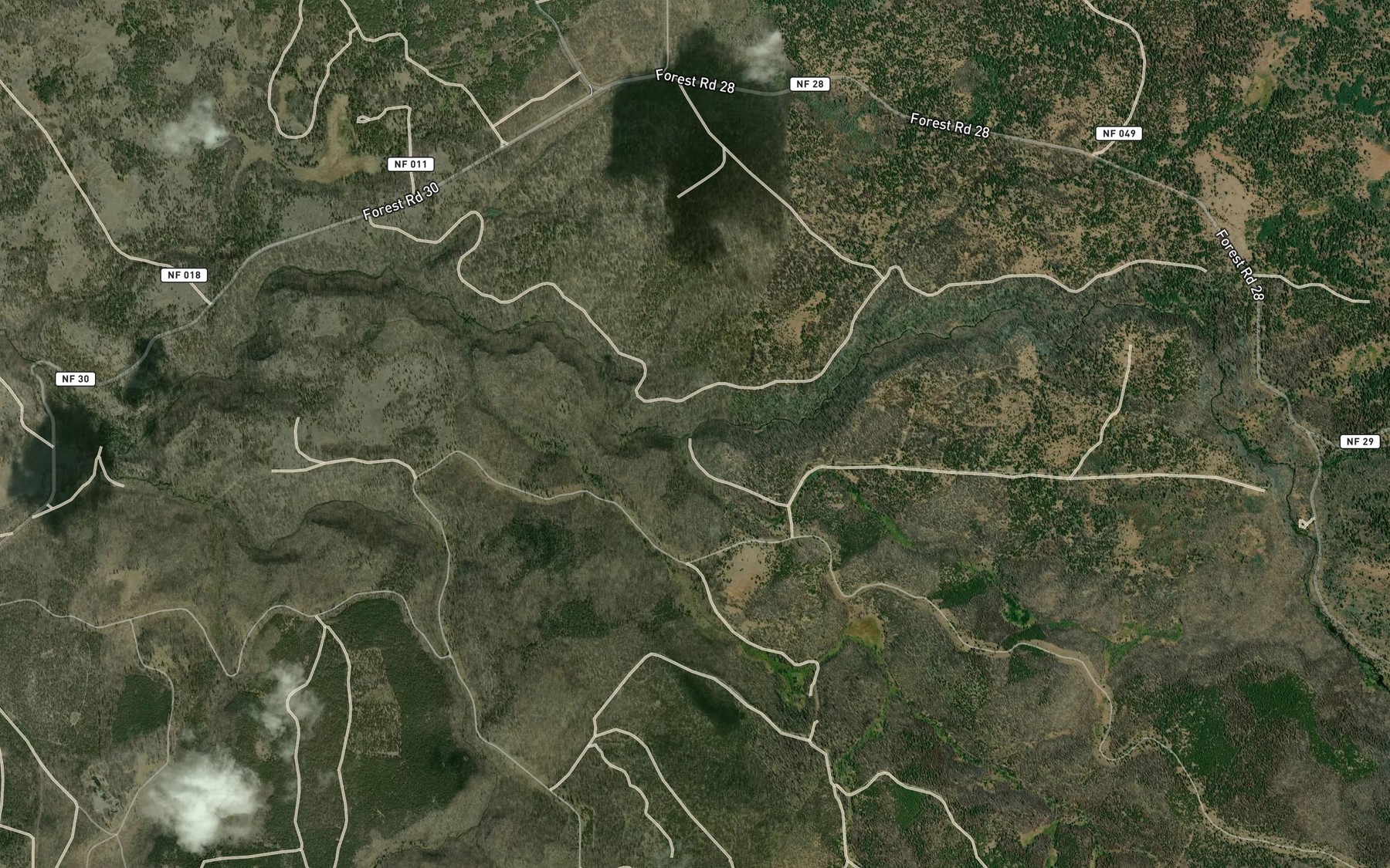 Satellite map of the Rifle Creek
