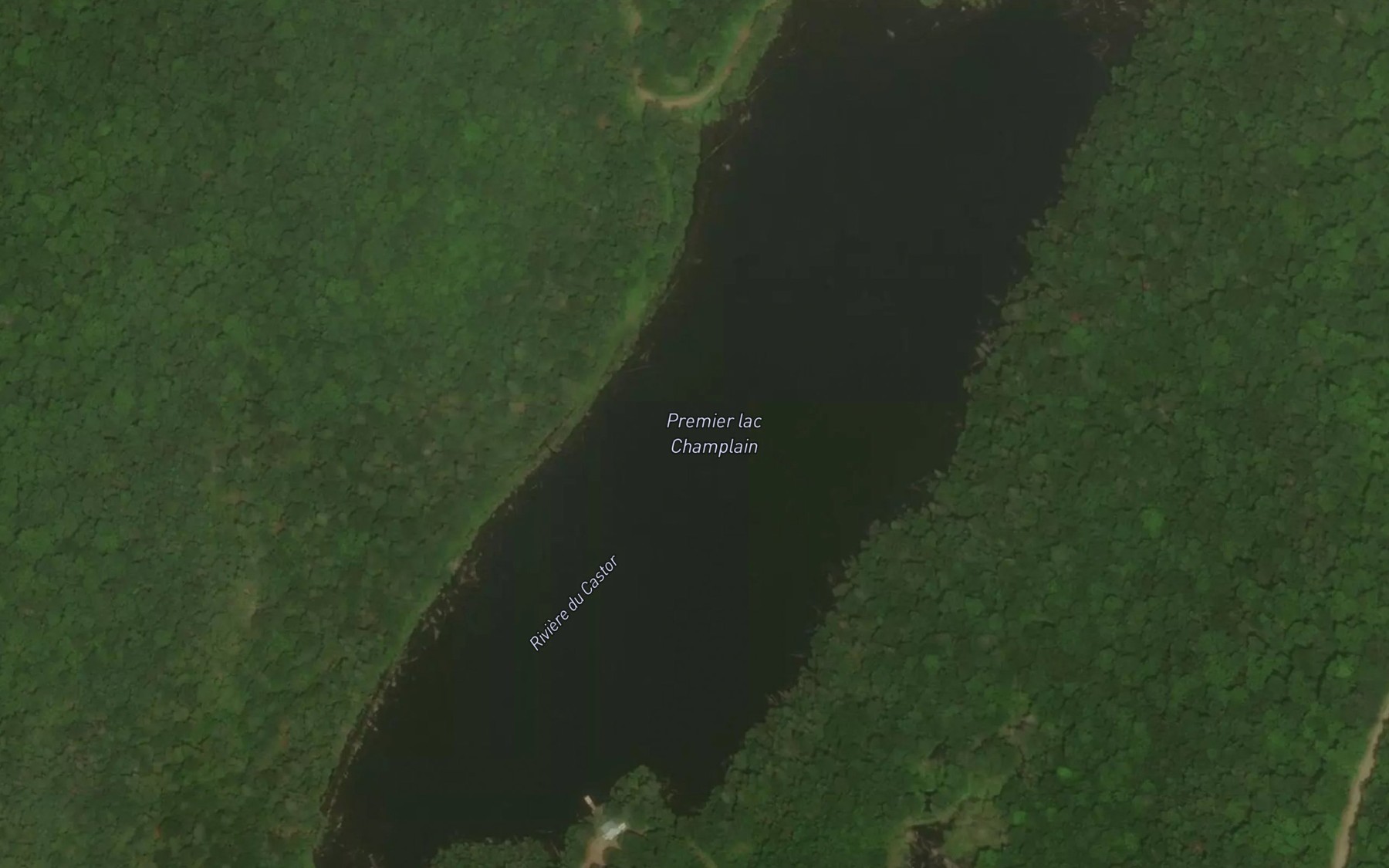 Satellite map of the Premier lac Champlain