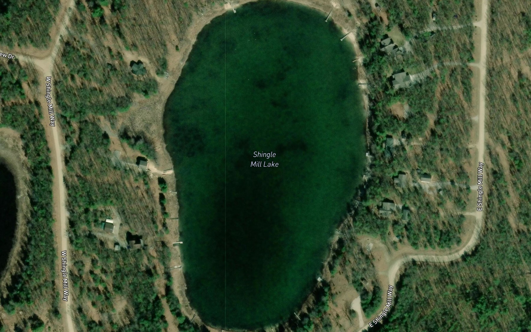 Satellite map of the Shingle Mill Lake