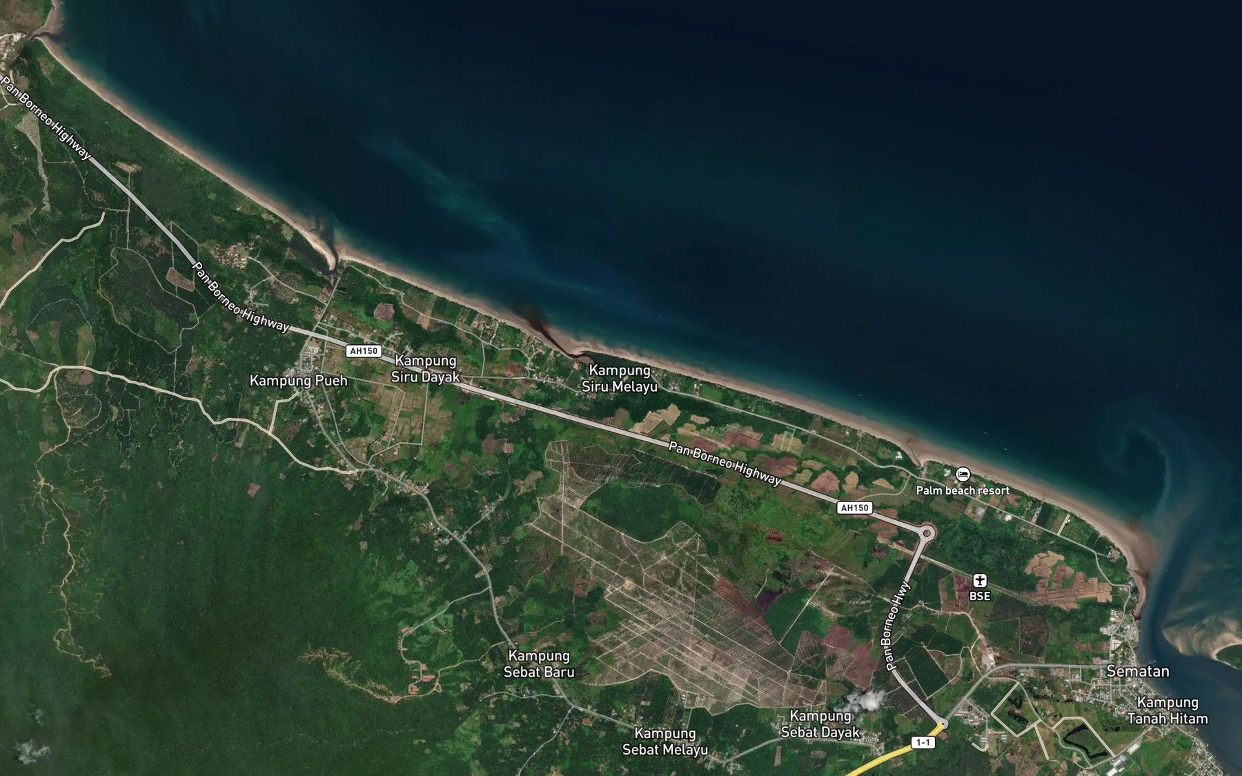 Satellite map of the Sungai Seru Besar