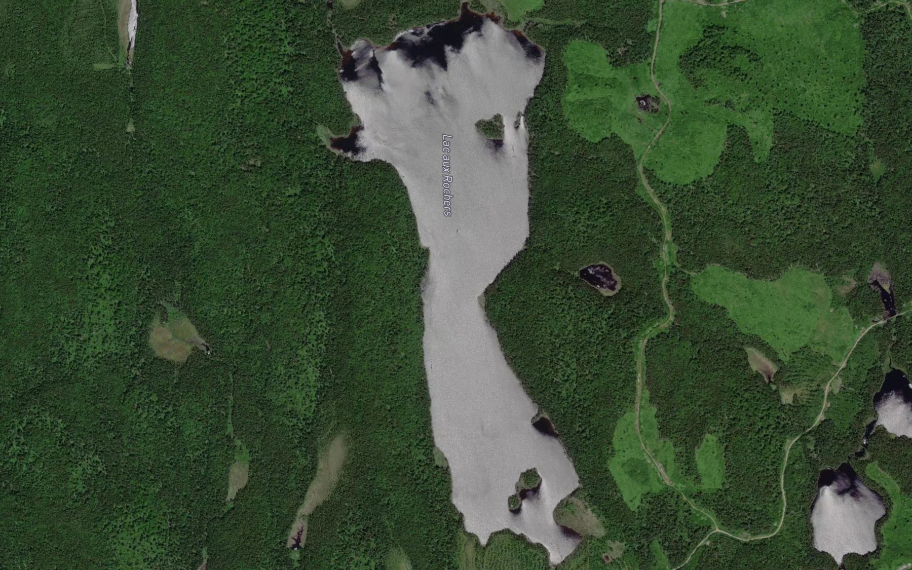 Satellite map of the Lac aux Rochers