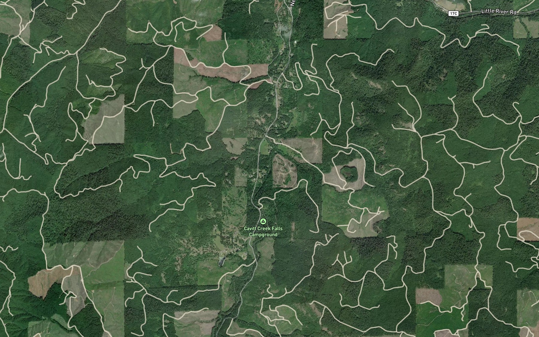 Satellite map of the McKay Creek