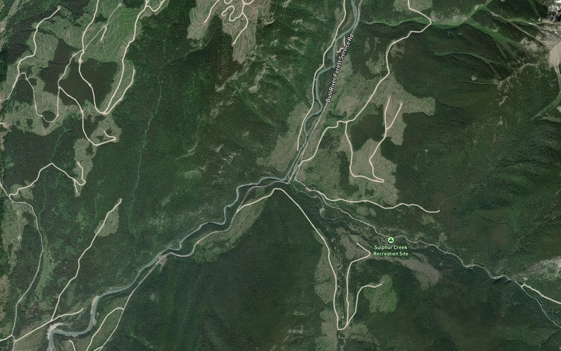 Satellite map of the Sulphur Creek