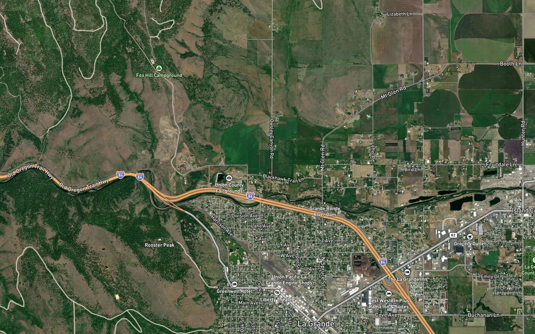 Satellite map of the Paddy Lots Springs