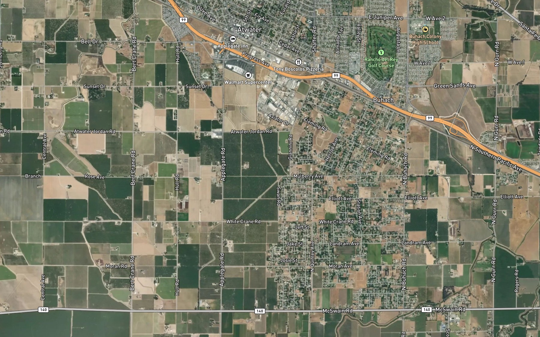 Satellite map of the Atwater Drain