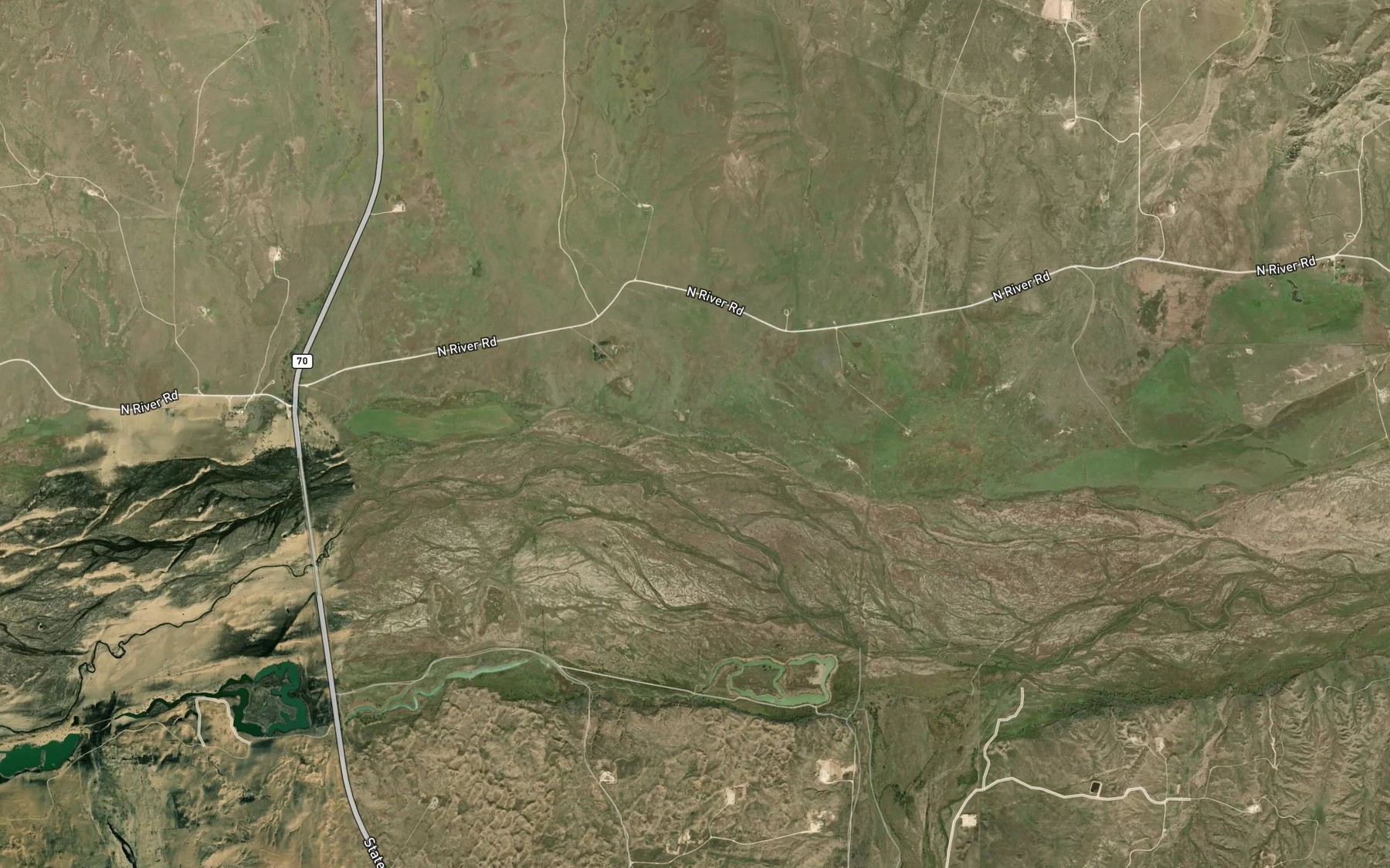 Satellite map of the Sourdough Creek