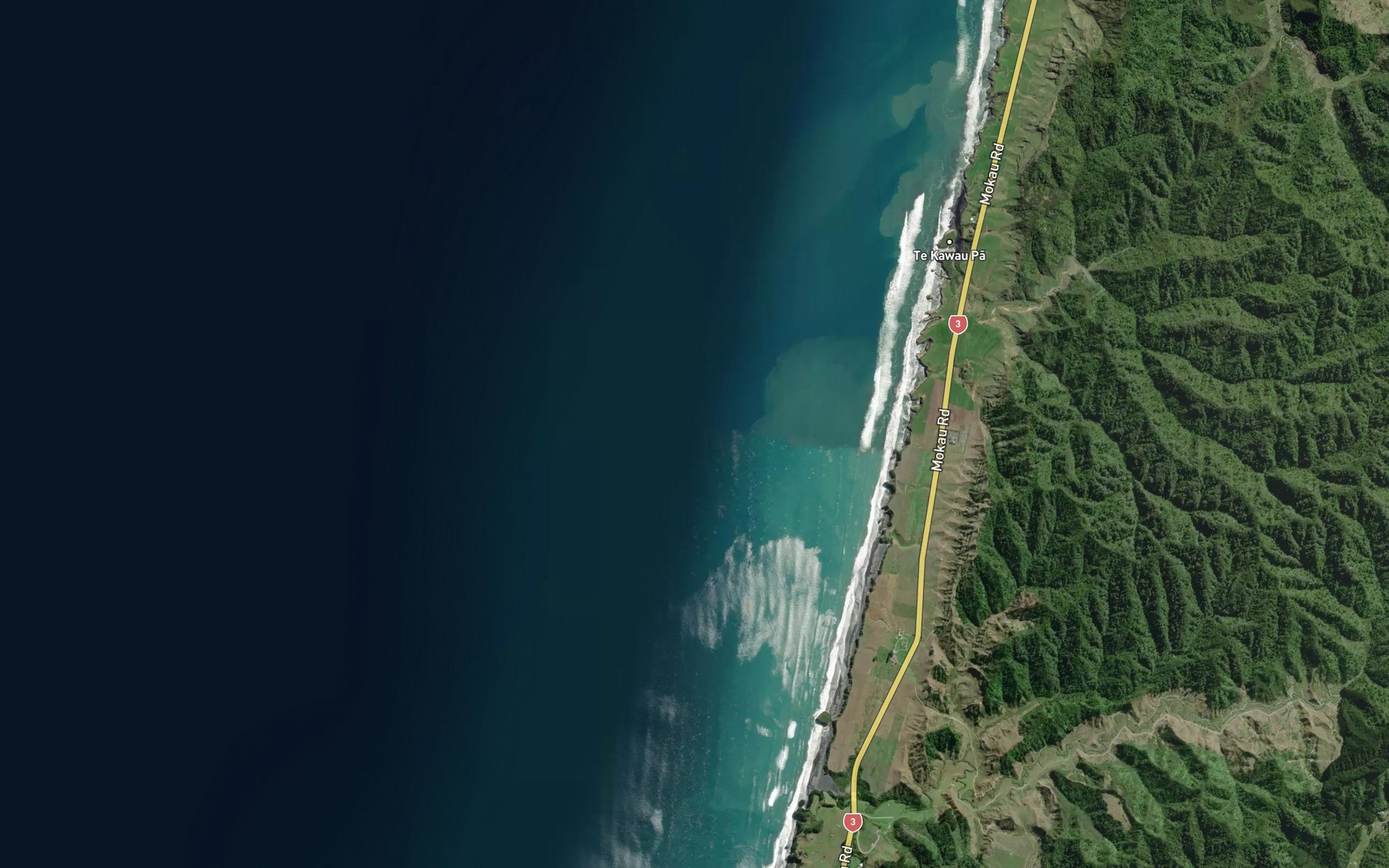Satellite map of the Awahahae Stream