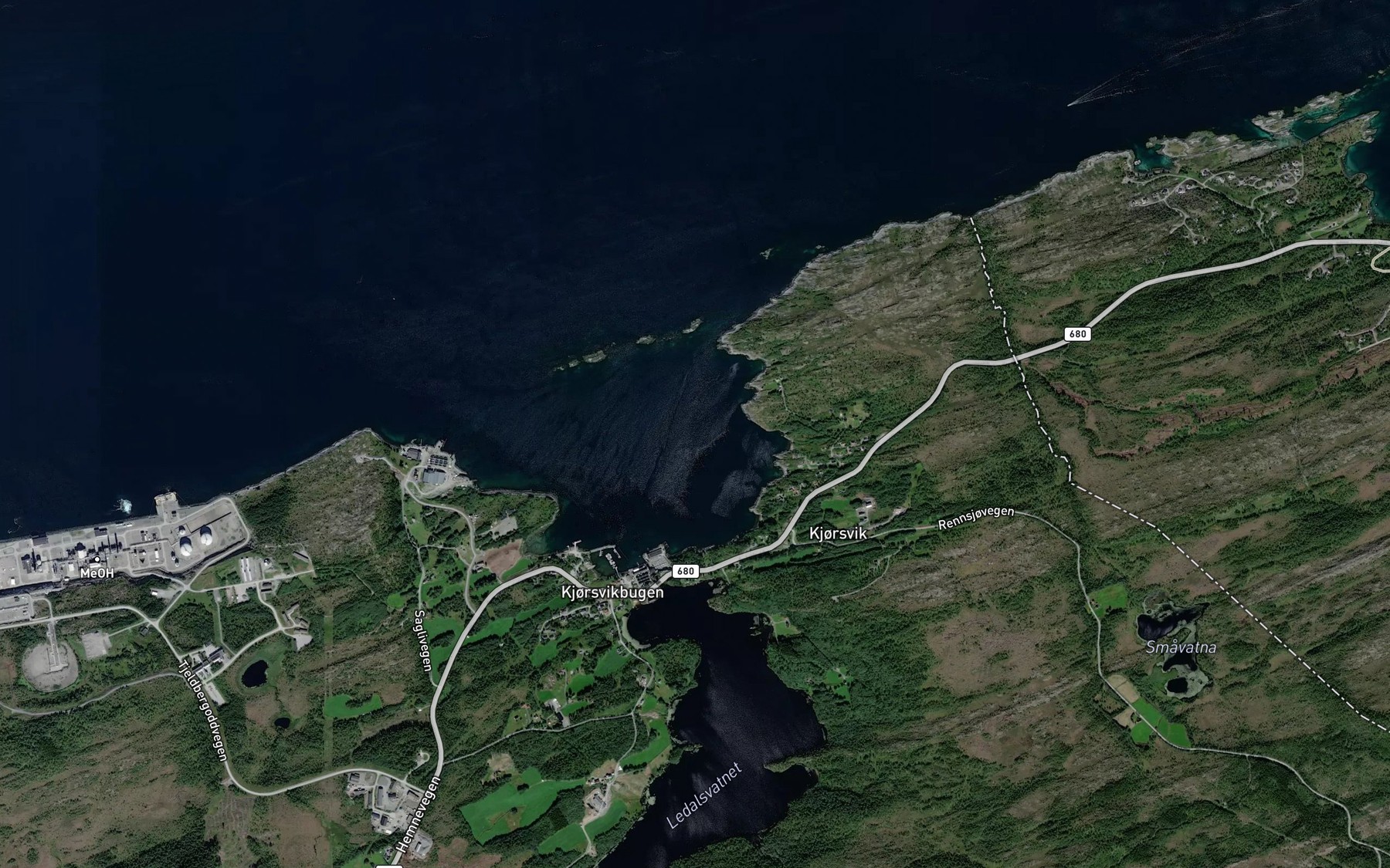 Satellite map of the Kjorsvikbugen