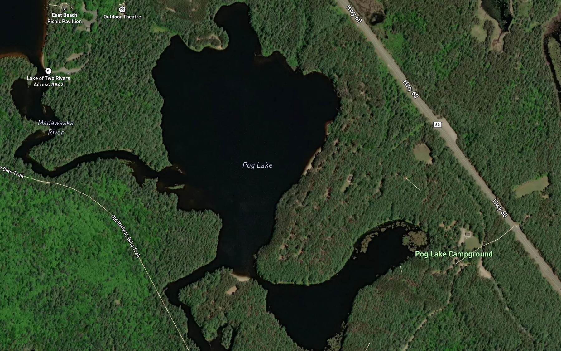 Satellite map of the Pog Lake