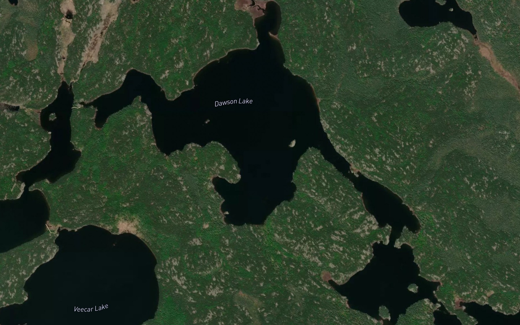 Satellite map of the Dawson Lake