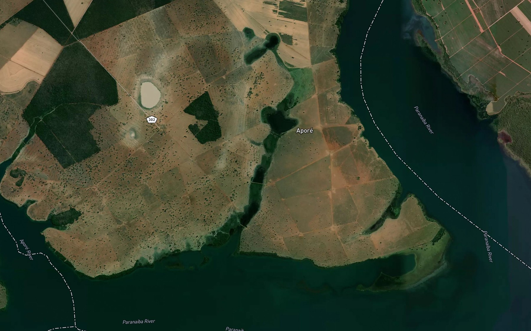 Satellite map of the Corrego do Jaburu