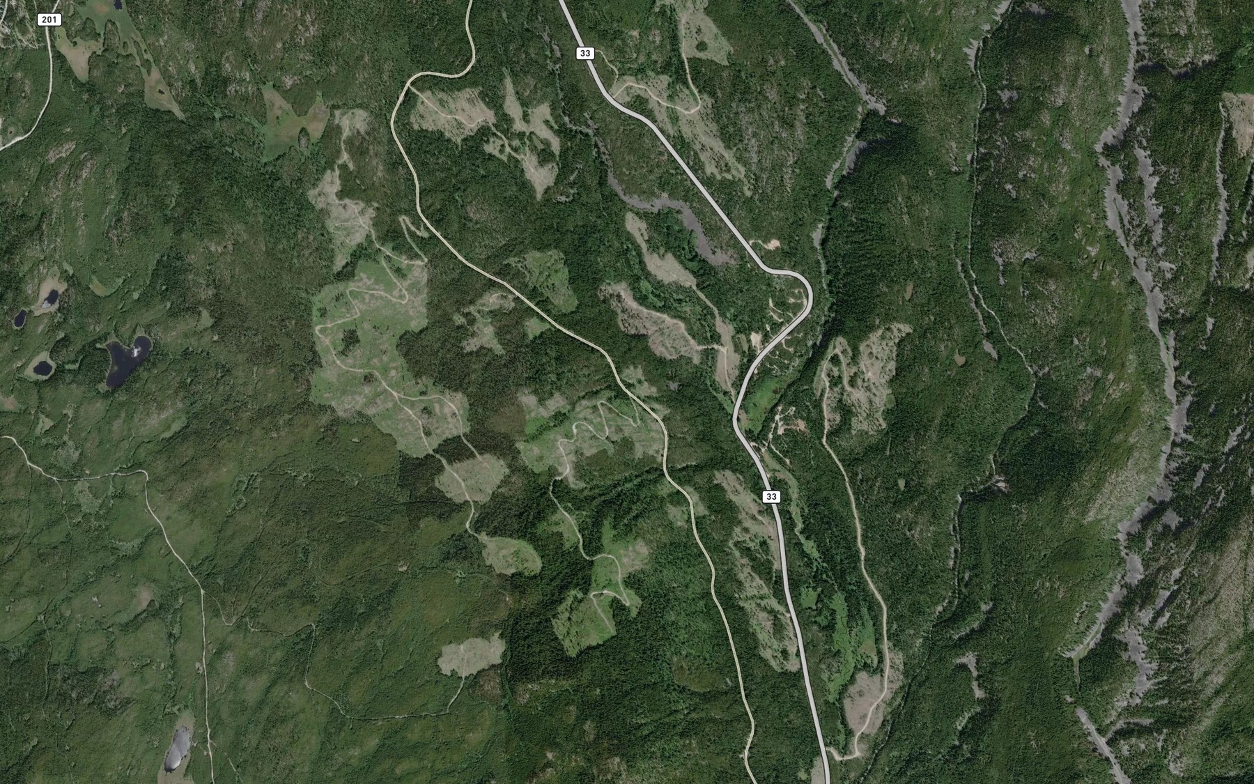 Satellite map of the Clark Creek