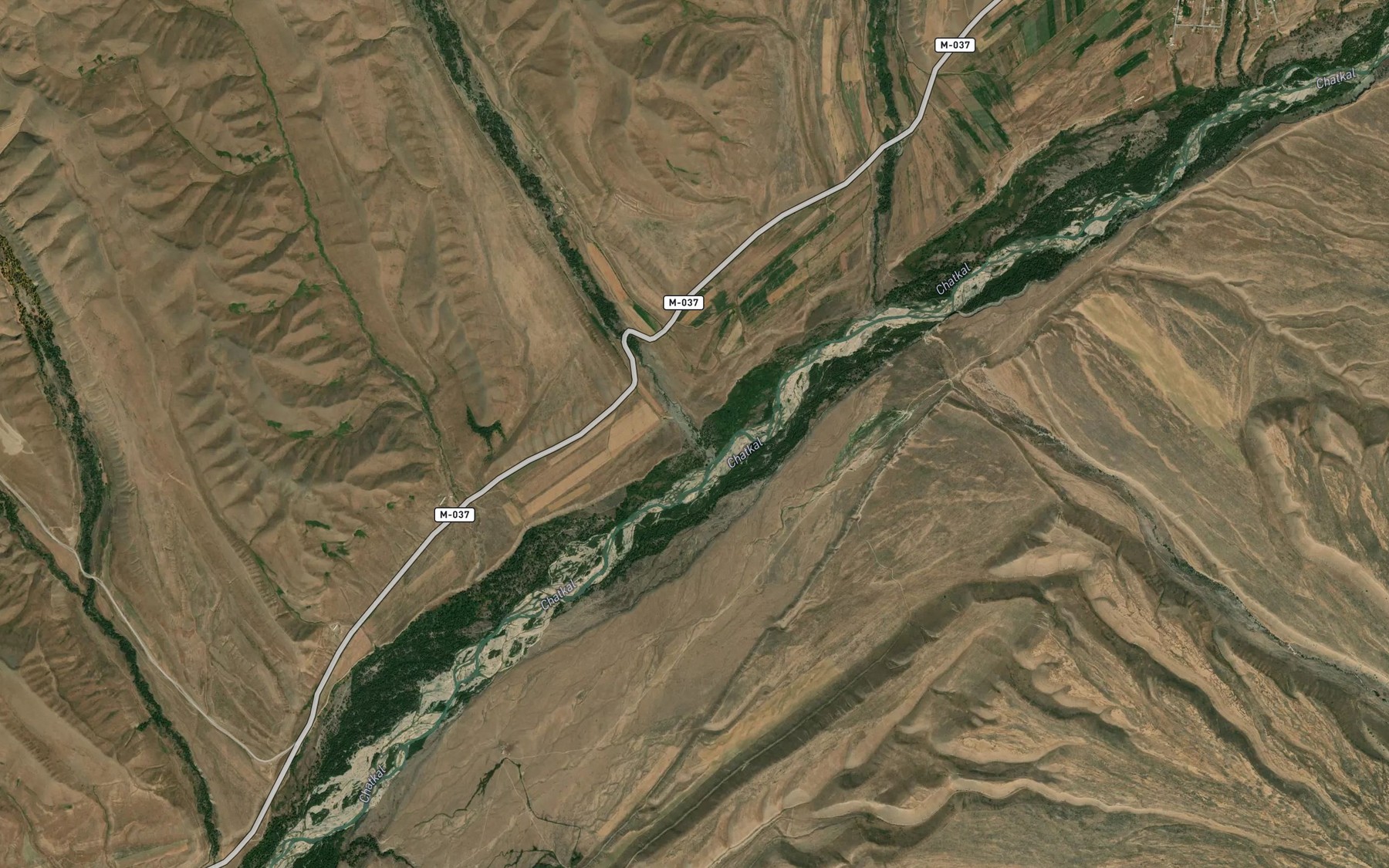 Satellite map of the Ayak-Terek